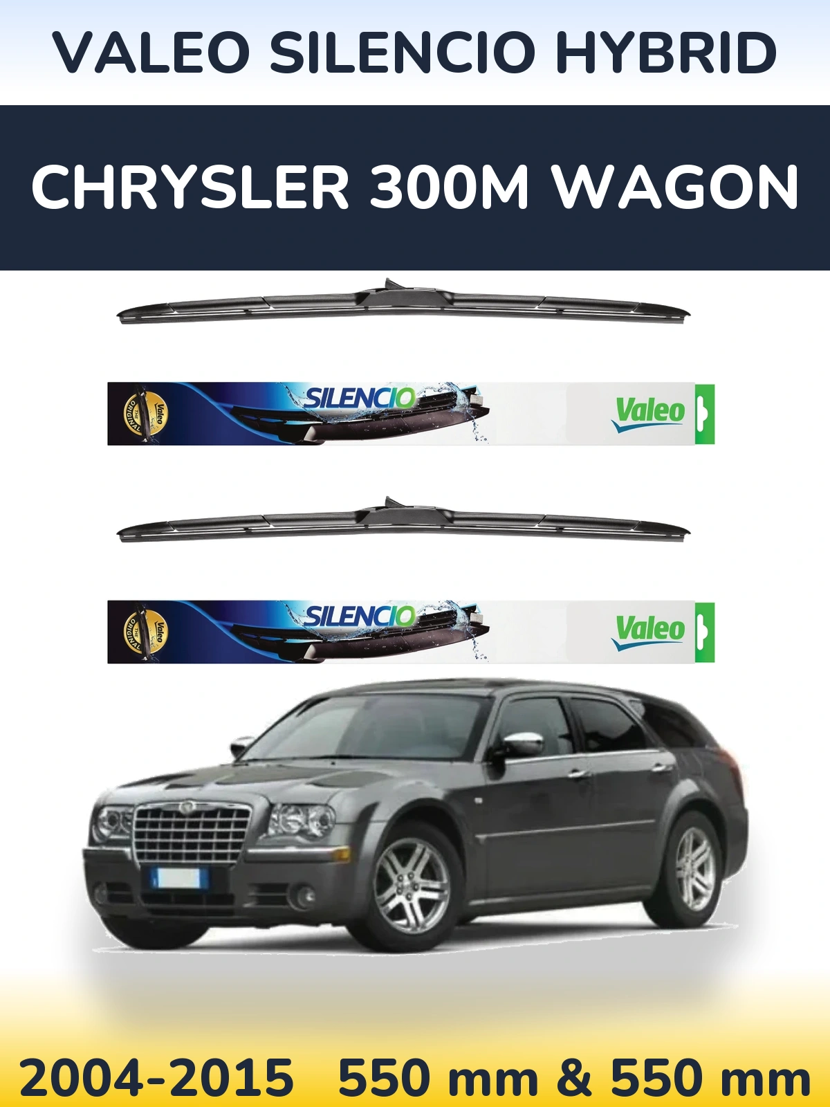 Комплект передніх щіток Valeo Silencio Hybrid 550 & 550 мм для Chrysler 300M Wagon 2004-2015