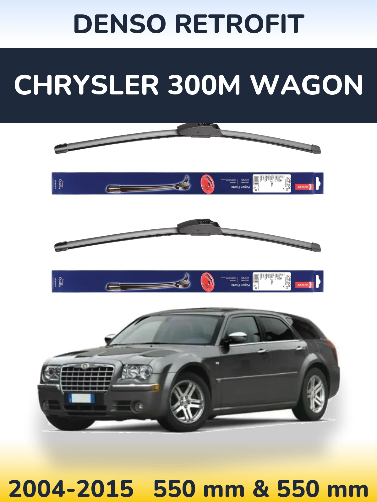 Комплект передних дворников Denso Retrofit 550 & 550 мм для Chrysler 300M Wagon 2004-2015