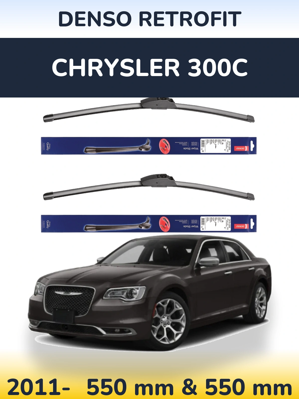 Комплект передних дворников Denso Retrofit 550 & 550 мм для Chrysler 300C 2011-2026