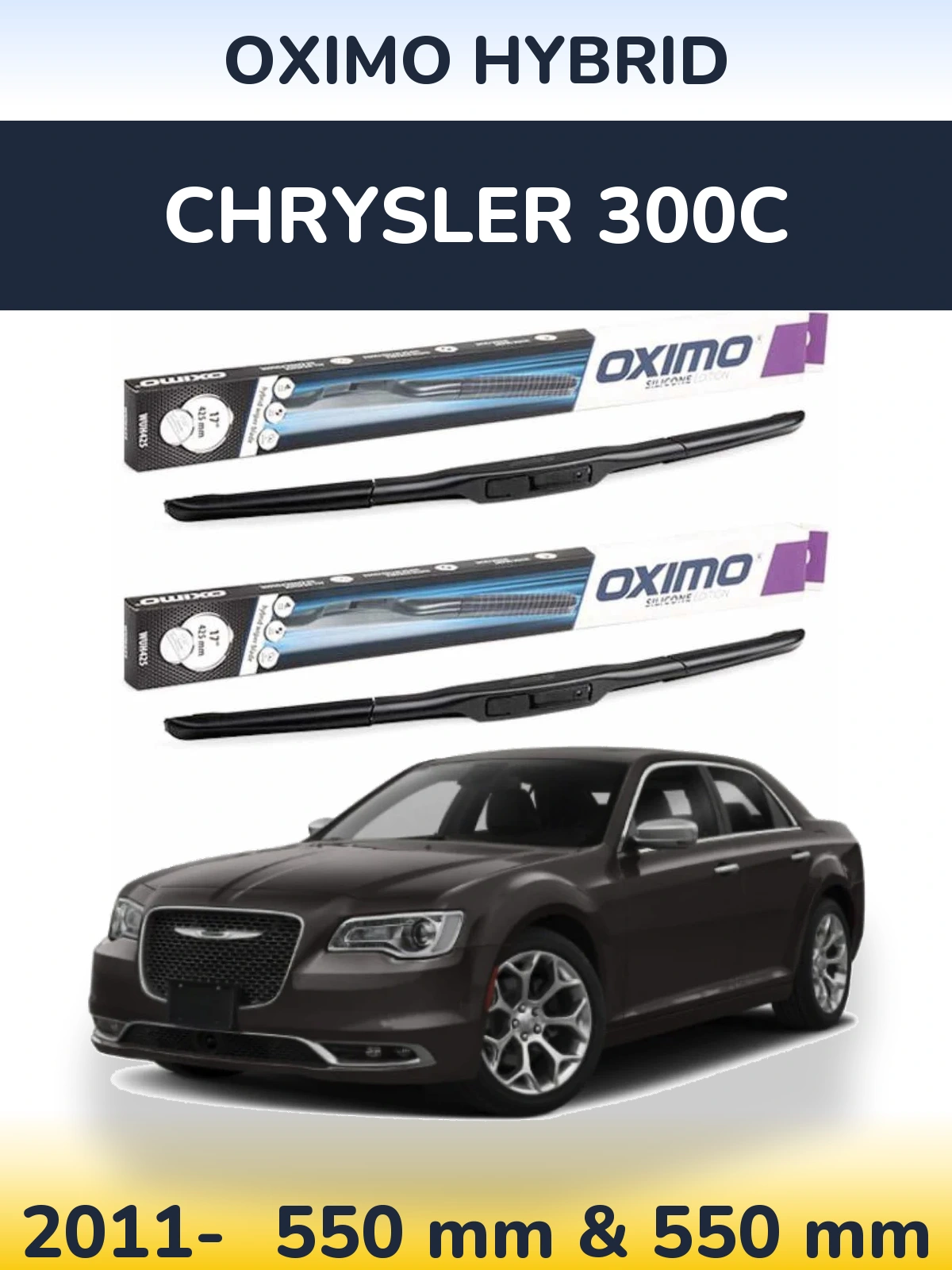 Front wiper blade set Oximo Hybrid 550 & 550 мм for Chrysler 300C 2011-2026