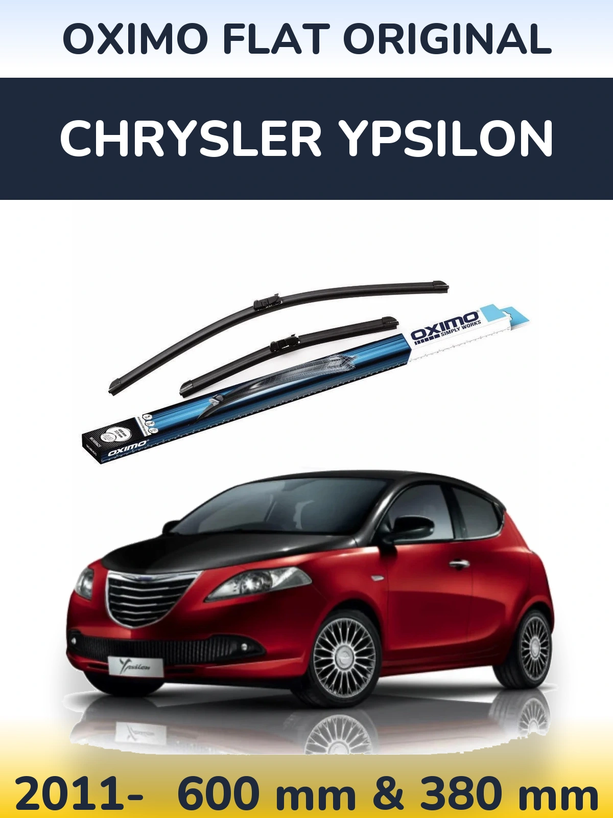 Komplet przednich wycieraczek Oximo Flat Original 600 & 380 mm do Chrysler Ypsilon 2011-2026
