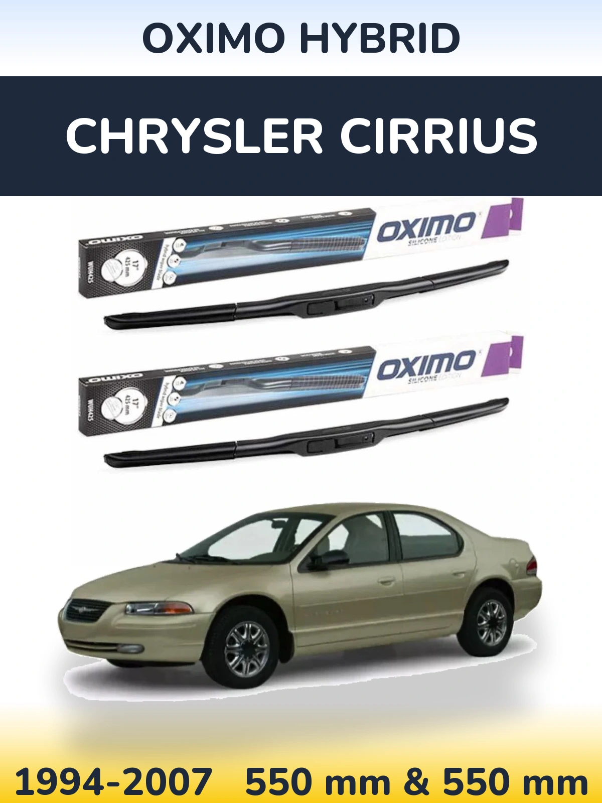 Front wiper blade set Oximo Hybrid 550 & 550 мм for Chrysler Cirrius 1994-2007