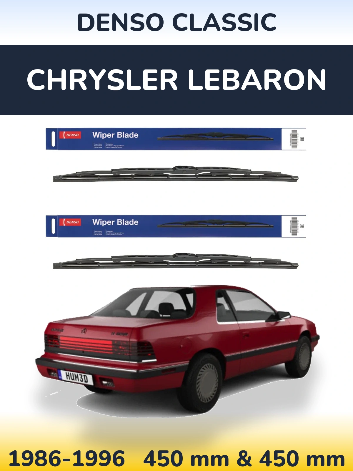 Komplet przednich wycieraczek Denso Classic 450 & 450 mm do Chrysler LeBaron 1986-1996