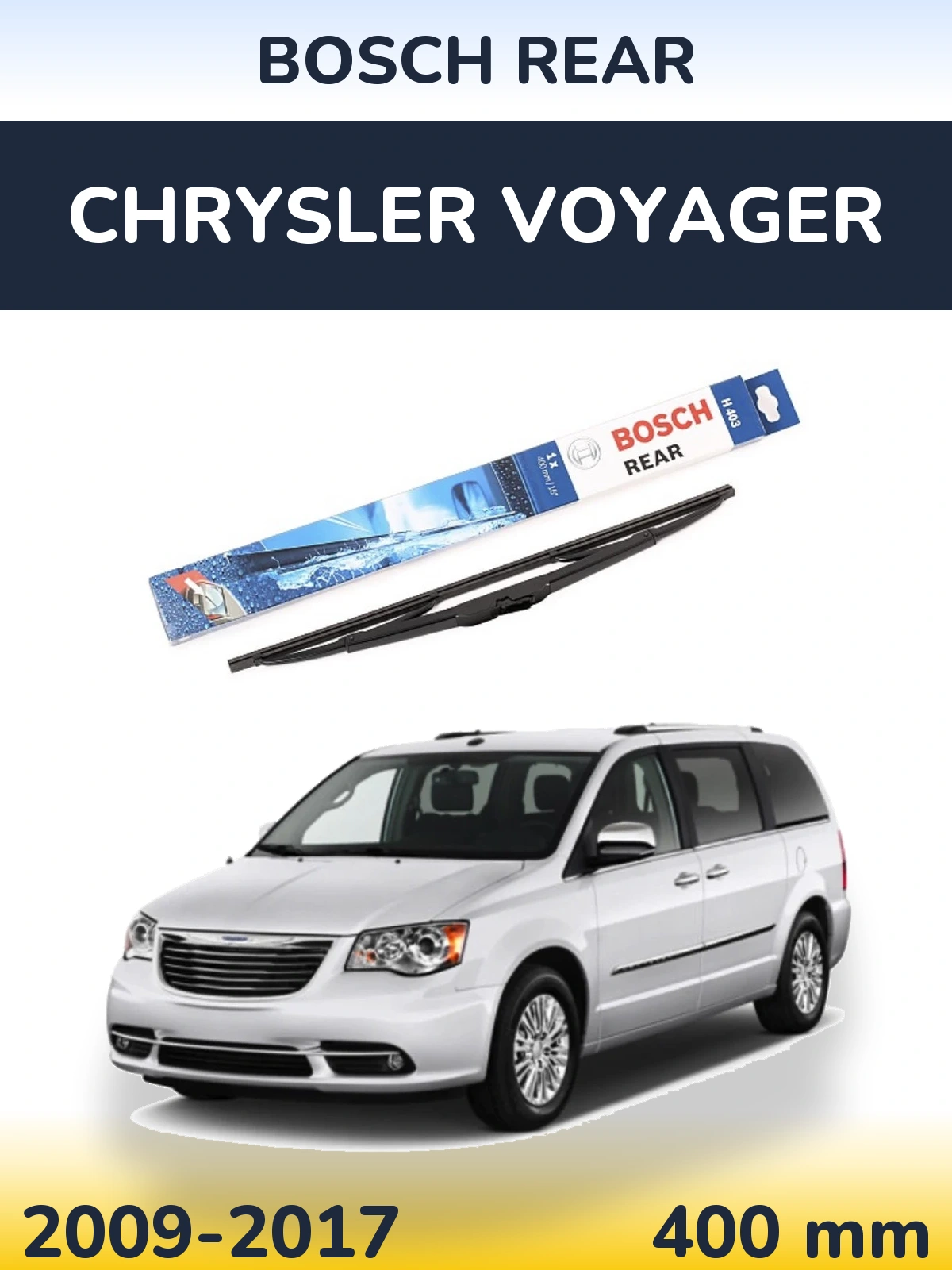 Rear wiper blade BOSCH Rear 400 mm for Chrysler Voyager 2009-2017