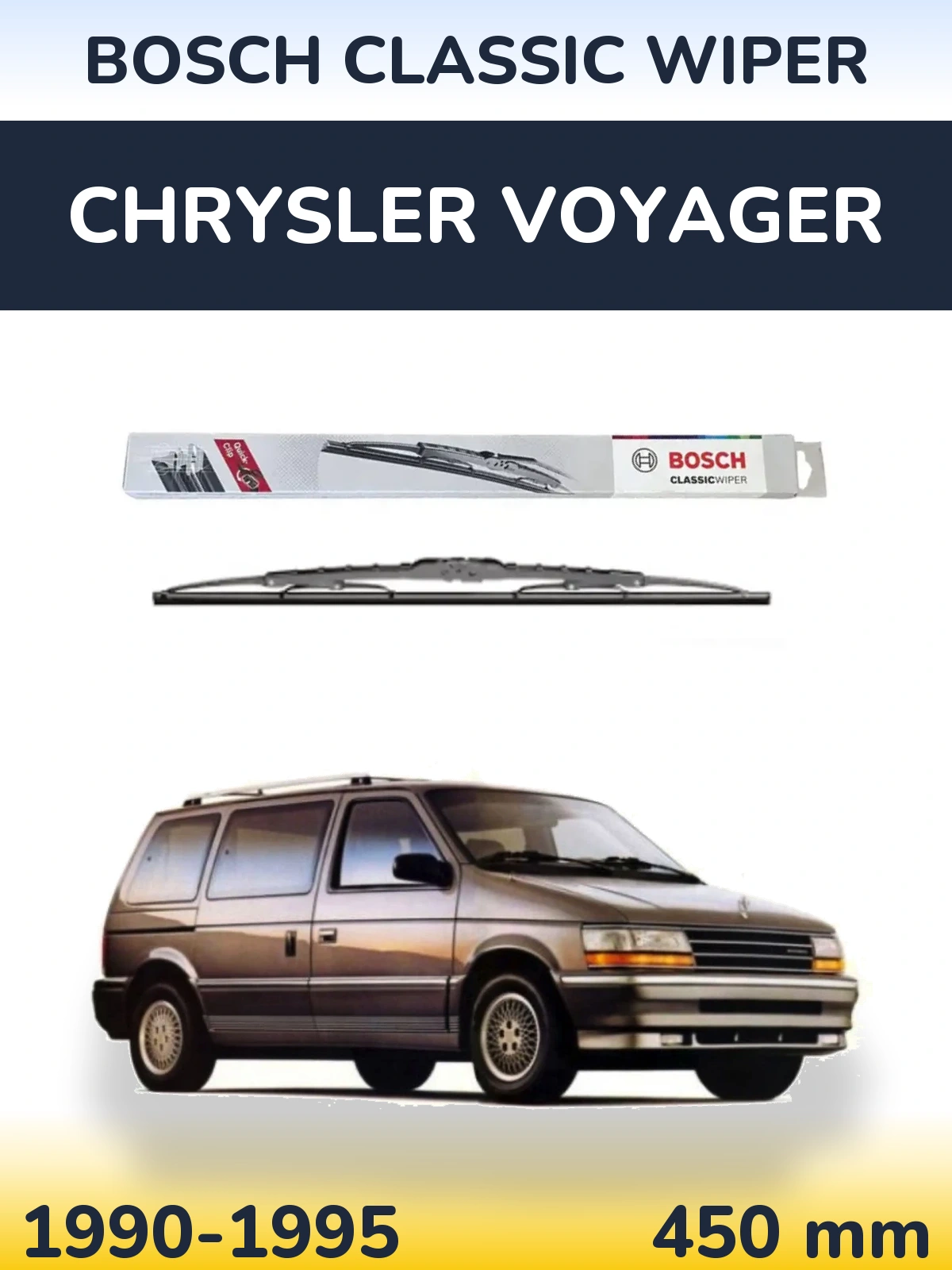 Rear wiper blade BOSCH Classic Wiper 450 мм for Chrysler Voyager 1990-1995