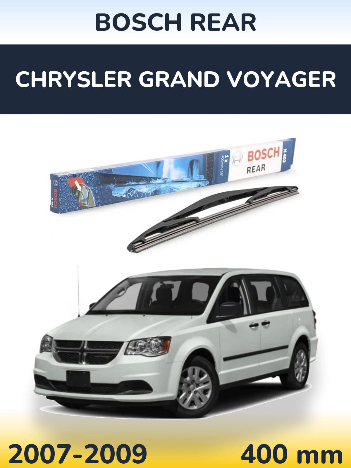 Rear wiper blade BOSCH Rear 400 mm for Chrysler Grand Voyager 2007-2009