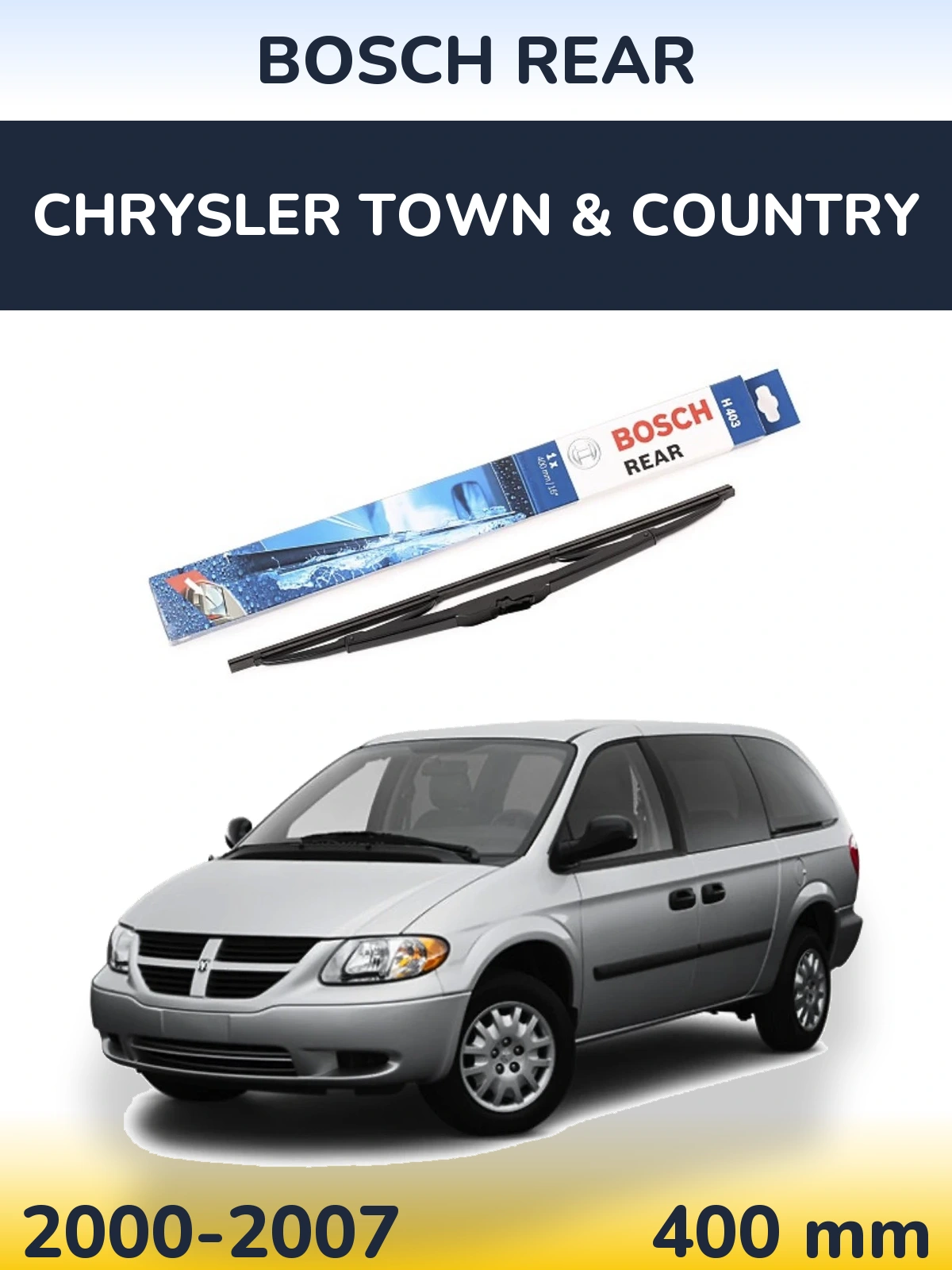 Задний дворник BOSCH Rear 400 мм для Chrysler Town & Country 2000-2007