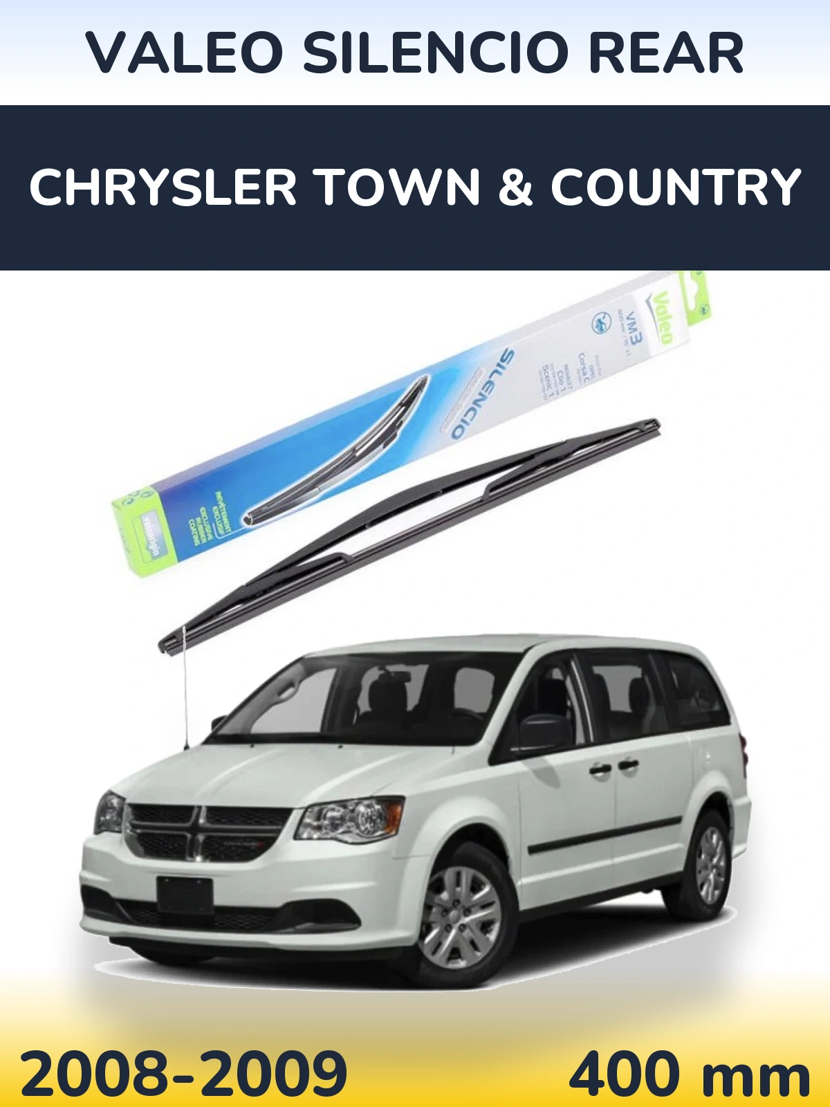 Задний дворник Valeo Silencio Rear 400 мм для Chrysler Town & Country 2008-2009