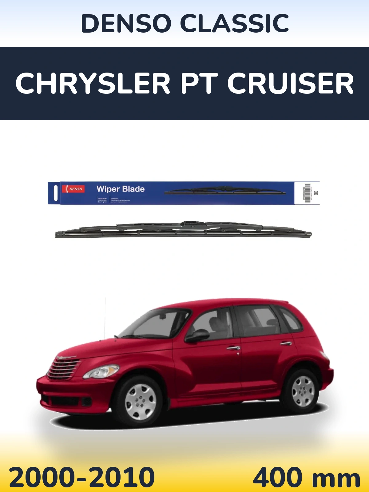Rear wiper blade Denso Classic 400 mm for Chrysler PT Cruiser 2000-2010