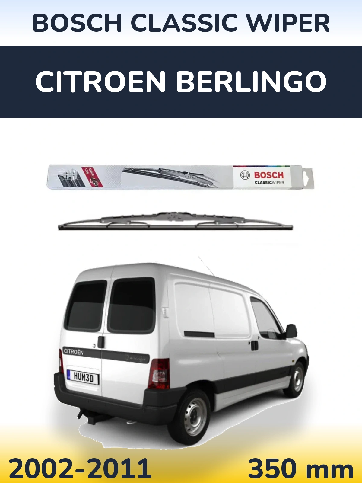 Rear wiper blade BOSCH Classic Wiper 340 мм for Citroen Berlingo 2002-2011