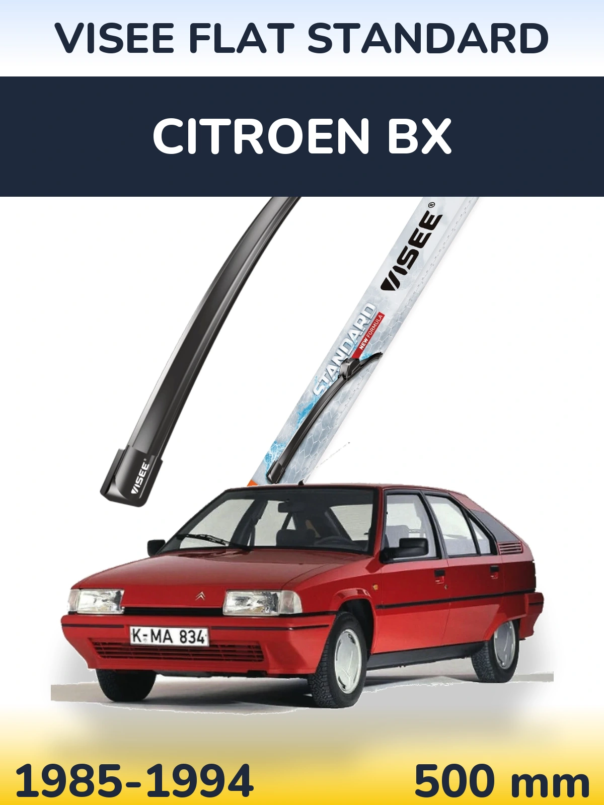 Передний дворник VISEE FLAT STANDARD 500 мм для Citroen BX 1985-1994