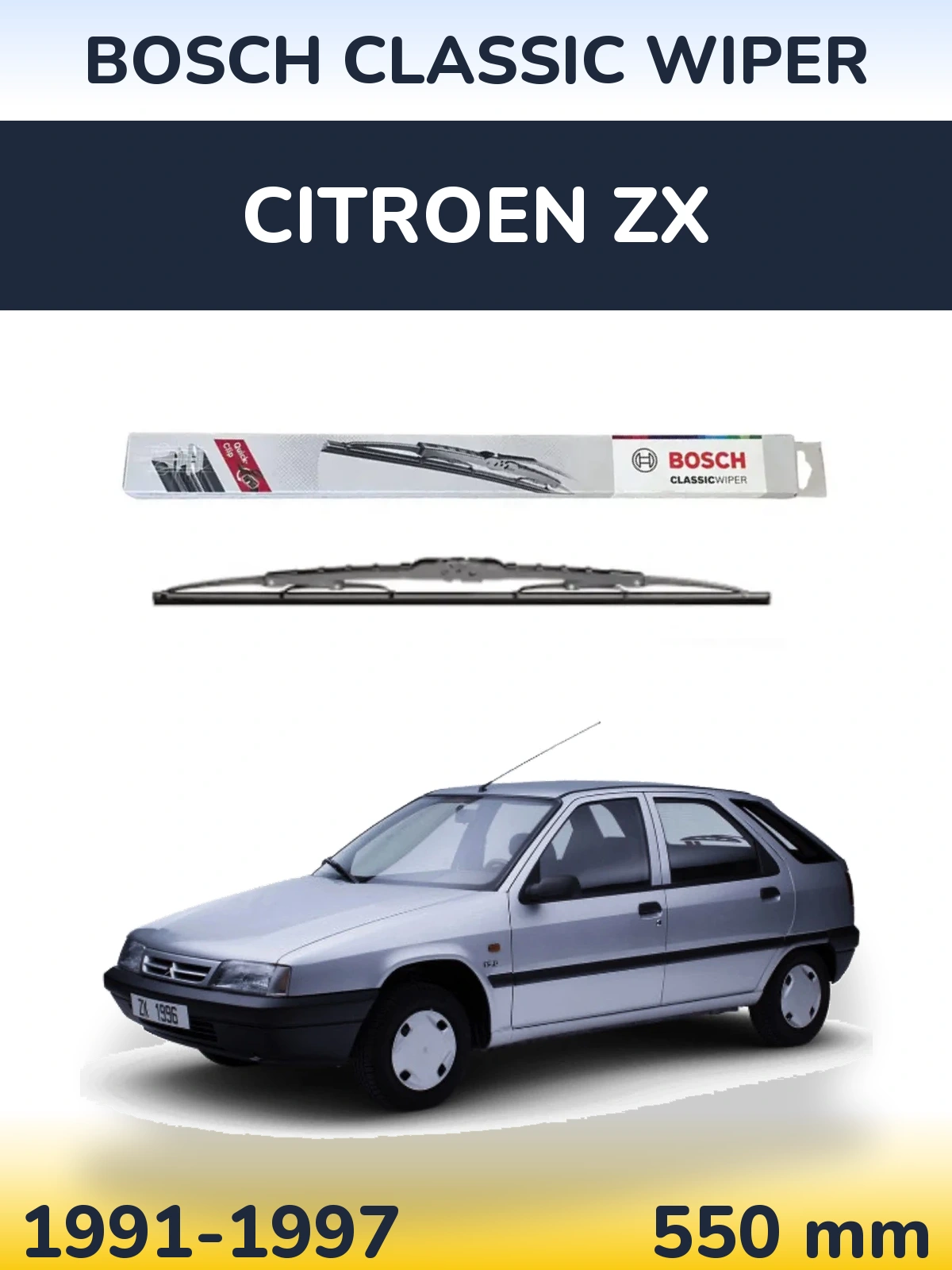 Przednia wycieraczka BOSCH Classic Wiper 550 mm do Citroen ZX 1991-1997