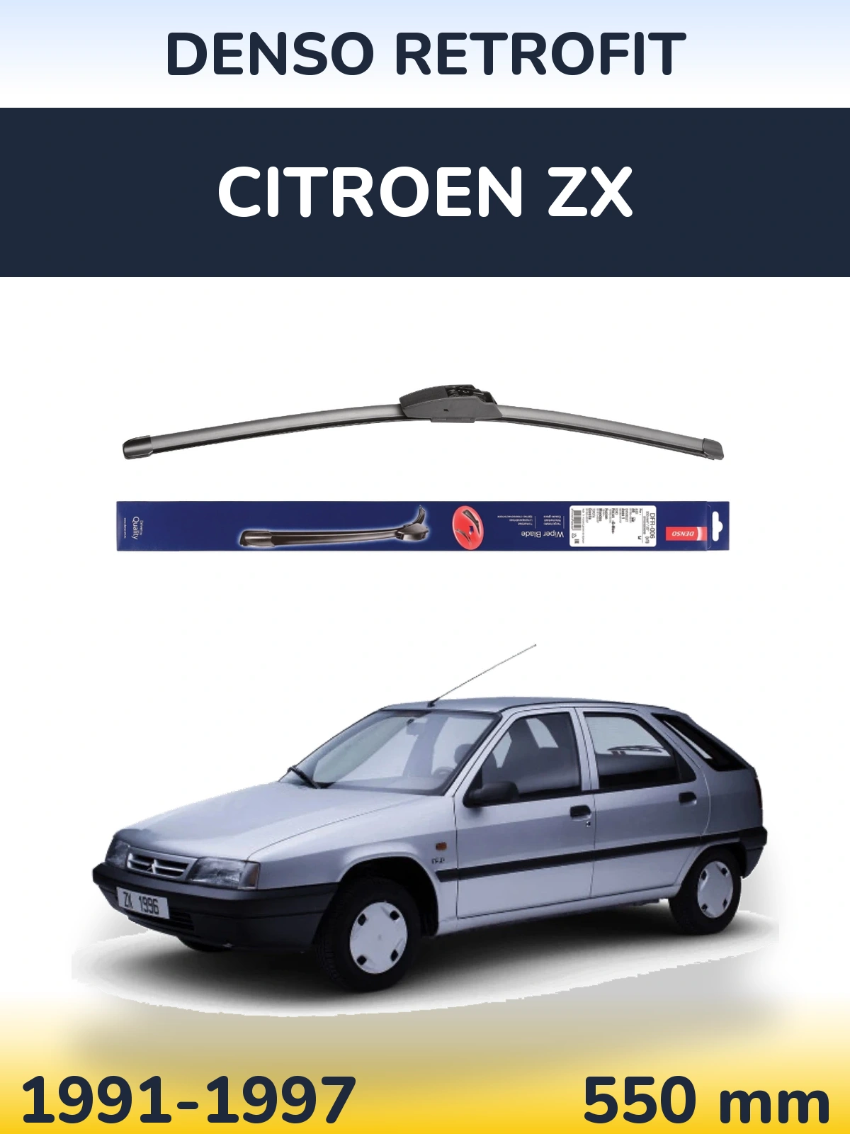 Front wiper blade Denso Retrofit 550 мм for Citroen ZX 1991-1997