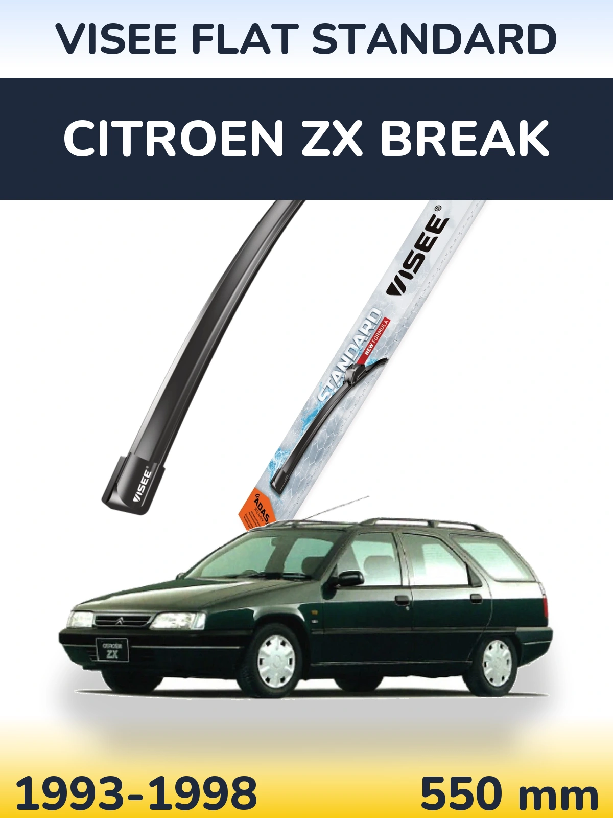 Przednia wycieraczka VISEE FLAT STANDARD 550 mm do Citroen ZX Break 1993-1998
