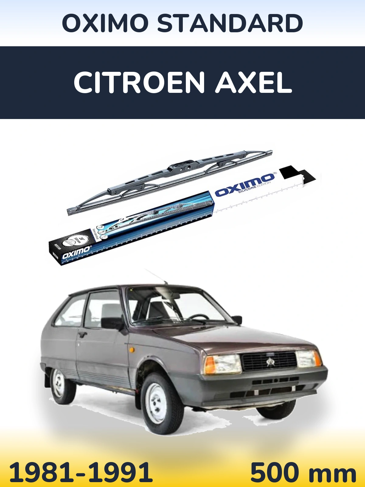 Rear wiper blade Oximo Standard 500 мм for Citroen Axel 1981-1991