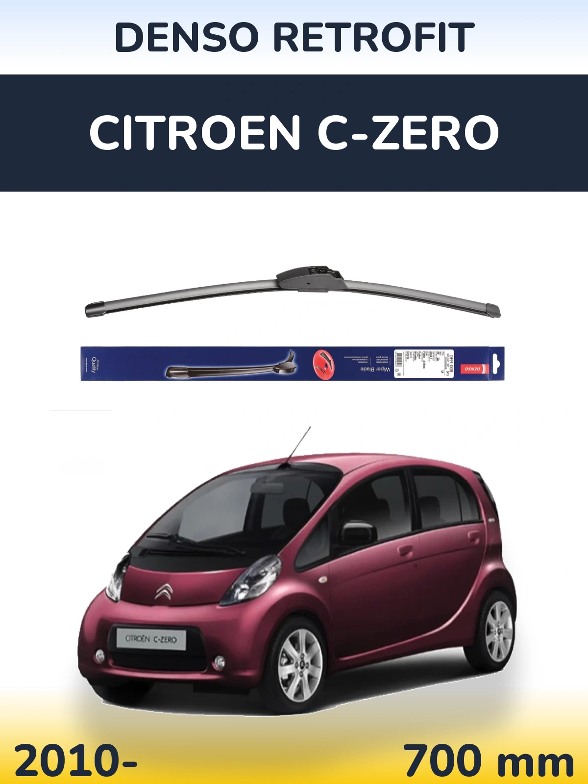 Передня щітка Denso Retrofit 700 мм для Citroen C-Zero 2010-2026