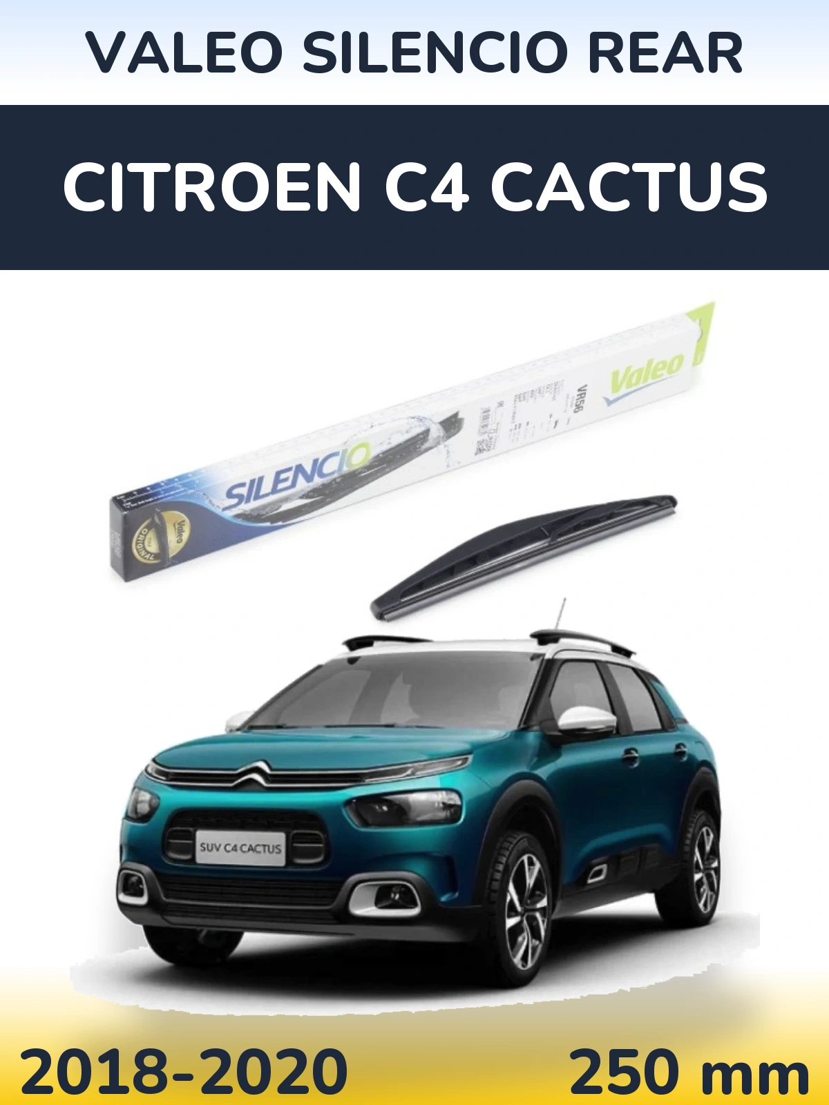 Rear wiper blade Valeo Silencio Rear 240 мм for Citroen C4 Cactus 2018-2020