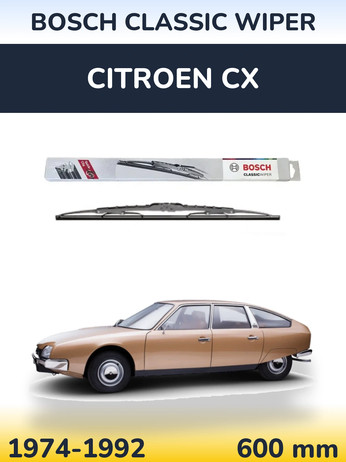 Przednia wycieraczka BOSCH Classic Wiper 600 mm do Citroen CX 1974-1992