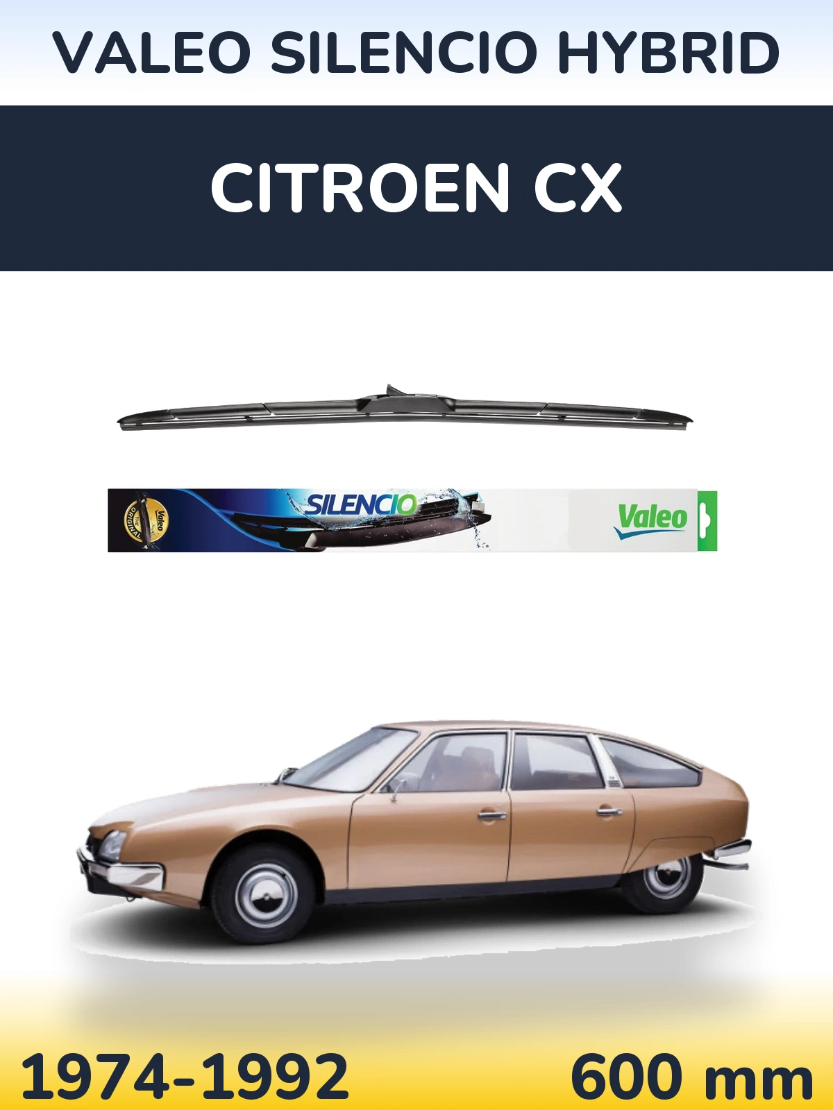 Przednia wycieraczka Valeo Silencio Hybrid 600 mm do Citroen CX 1974-1992