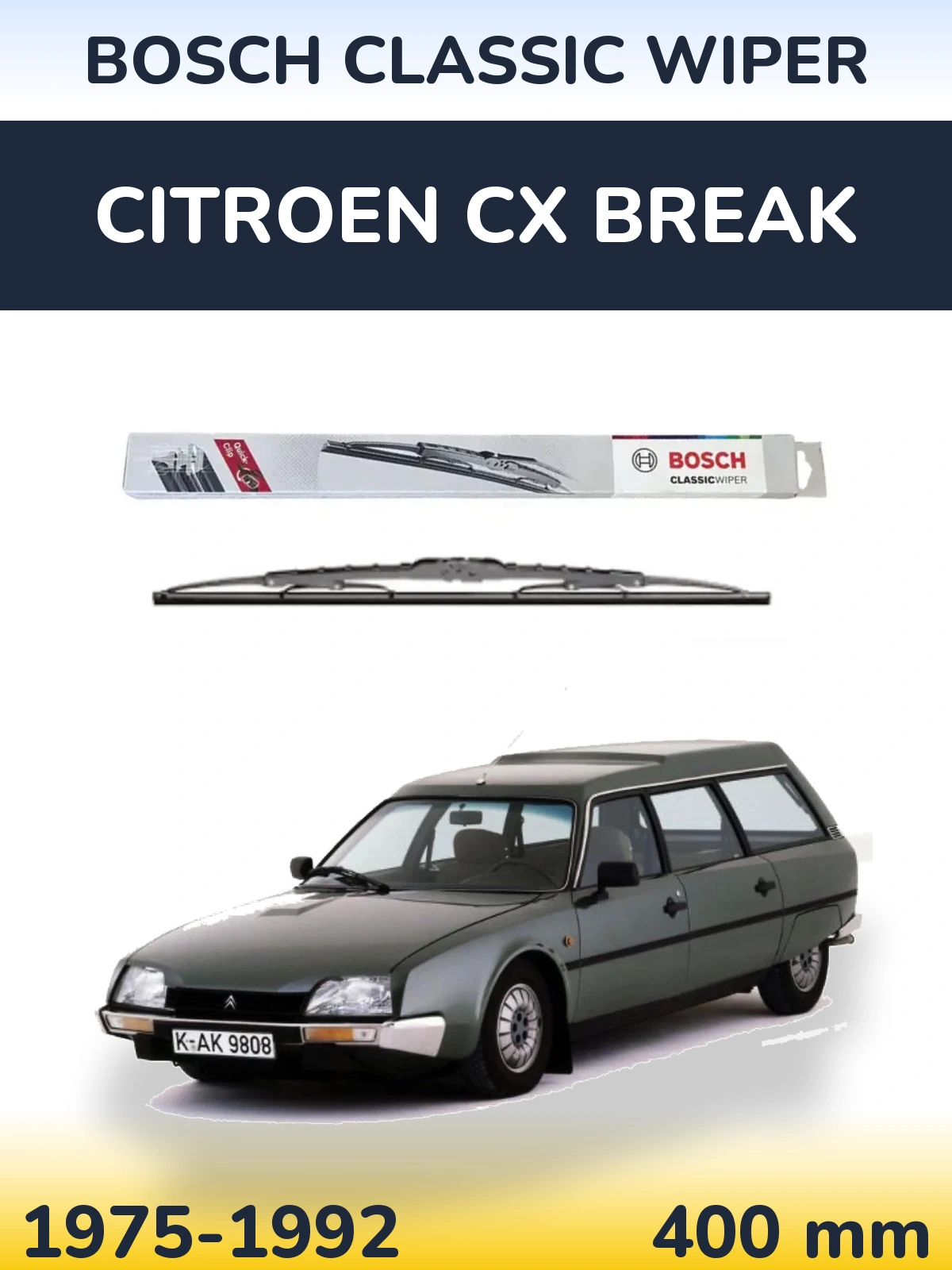 Задня щітка BOSCH Classic Wiper 400 мм для Citroen CX Break 1975-1992