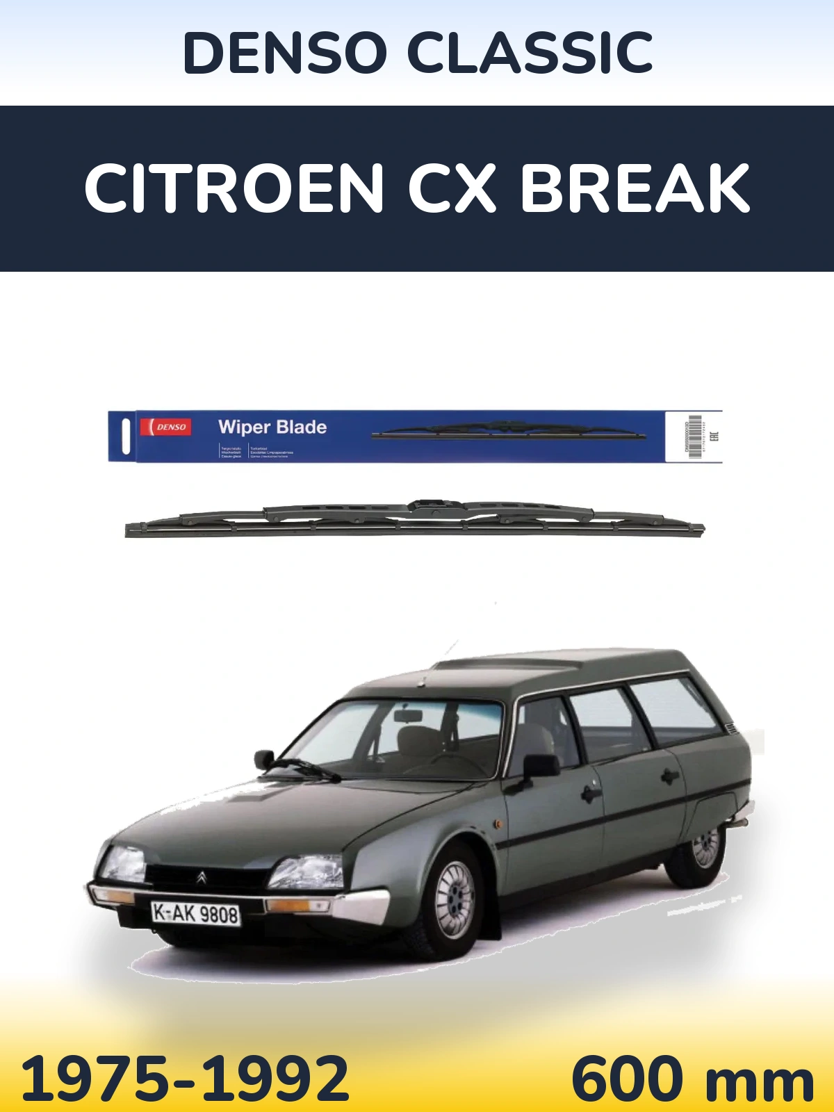 Przednia wycieraczka Denso Classic 600 mm do Citroen CX Break 1975-1992