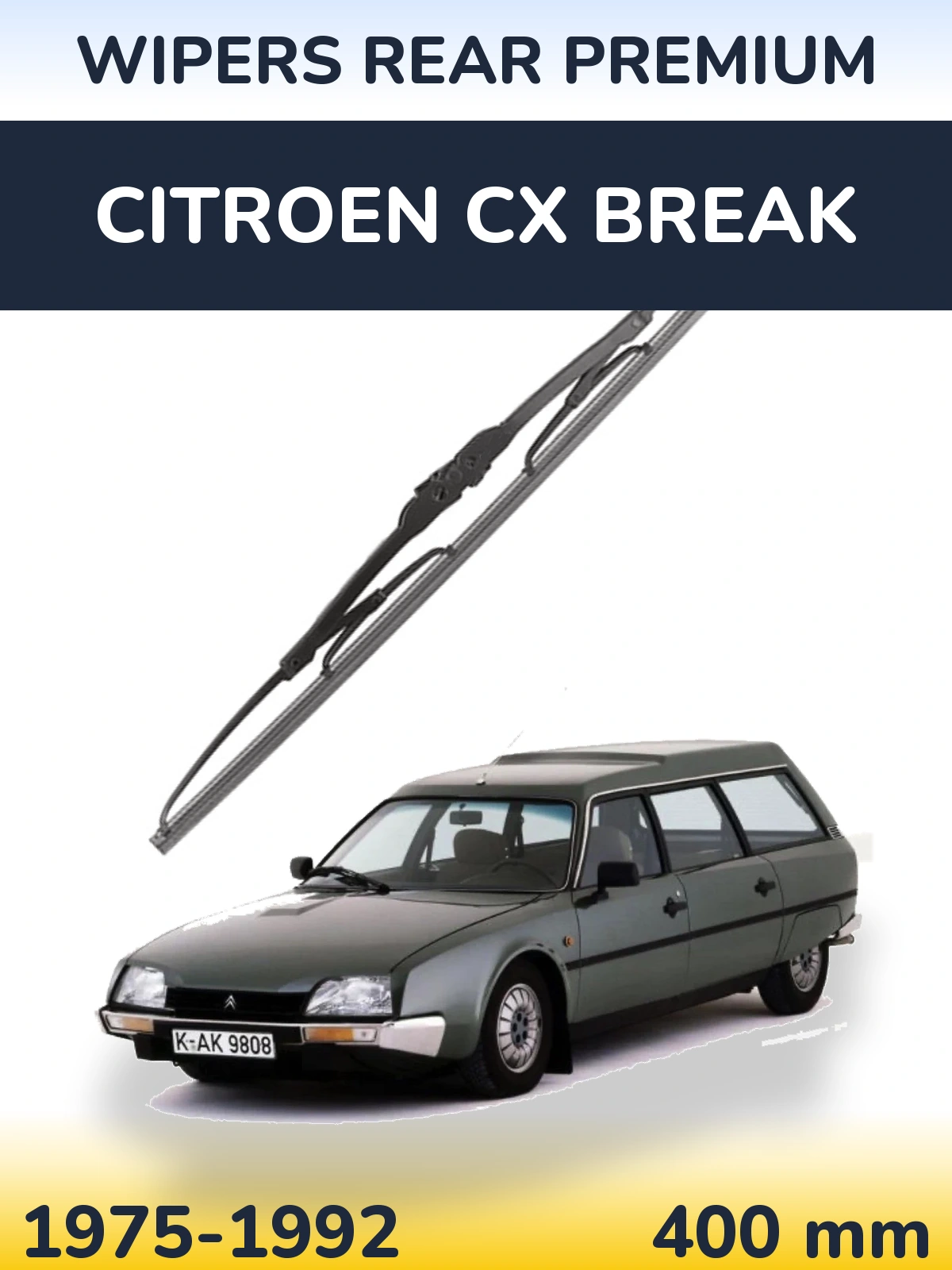 Rear wiper blade WIPERS REAR PREMIUM 400 mm for Citroen CX Break 1975-1992
