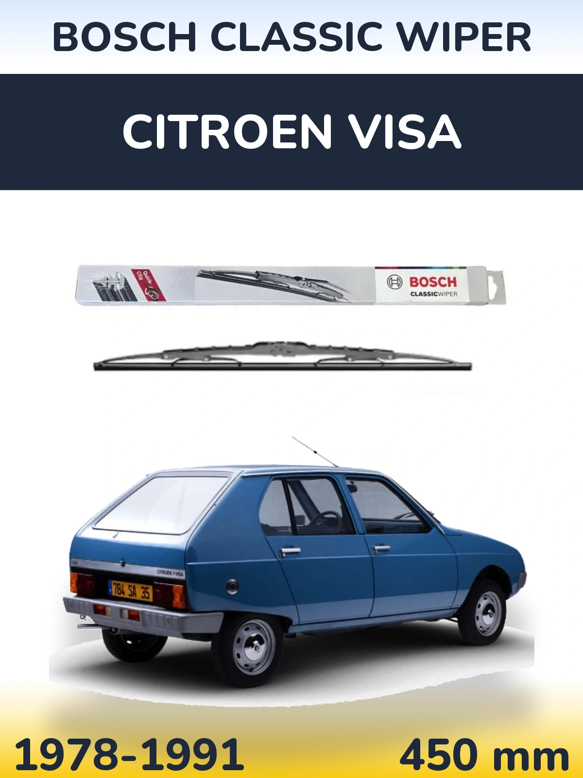 Przednia wycieraczka BOSCH Classic Wiper 450 mm do Citroen Visa 1978-1991
