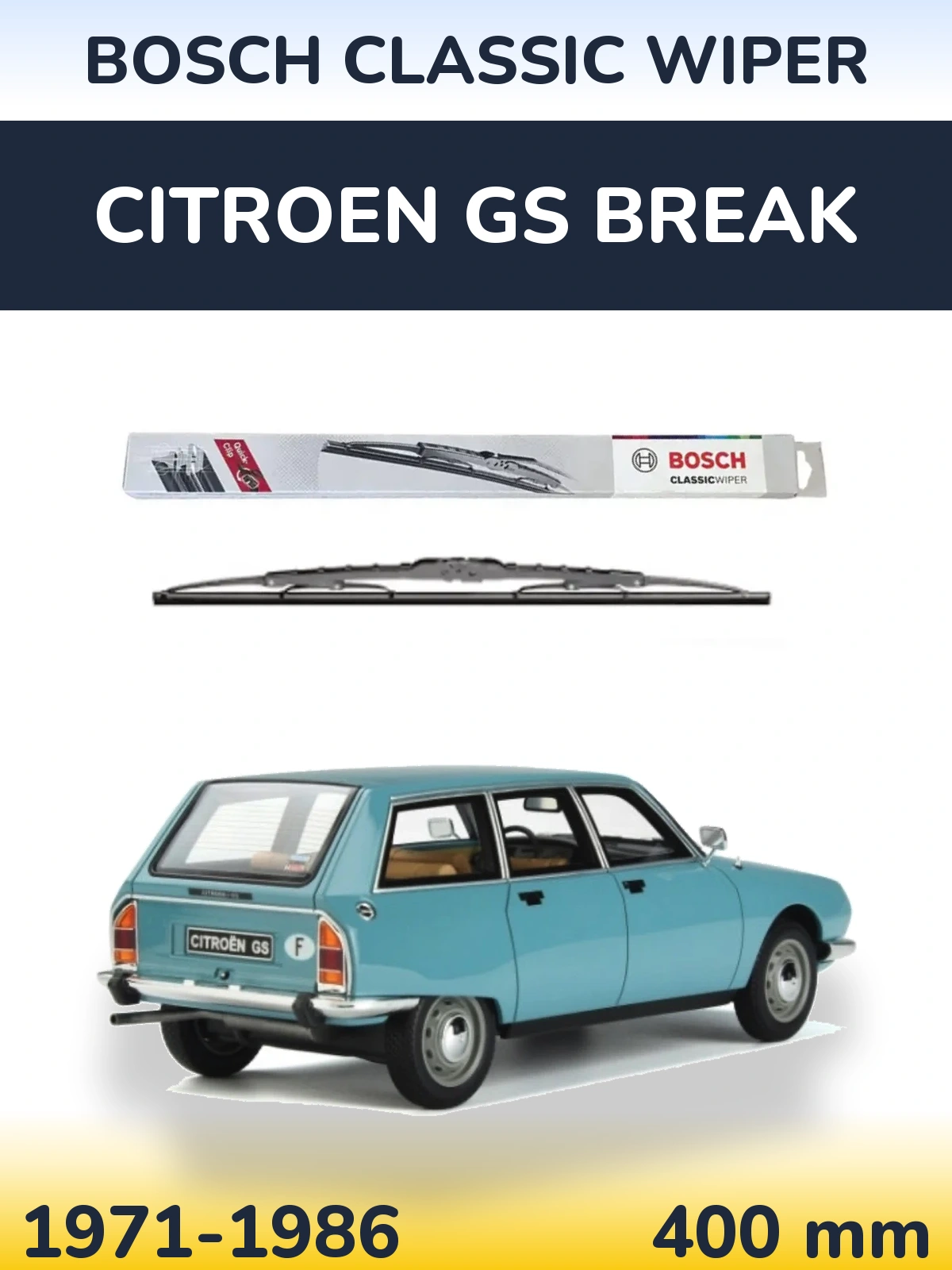 Задня щітка BOSCH Classic Wiper 400 мм для Citroen GS Break 1971-1986