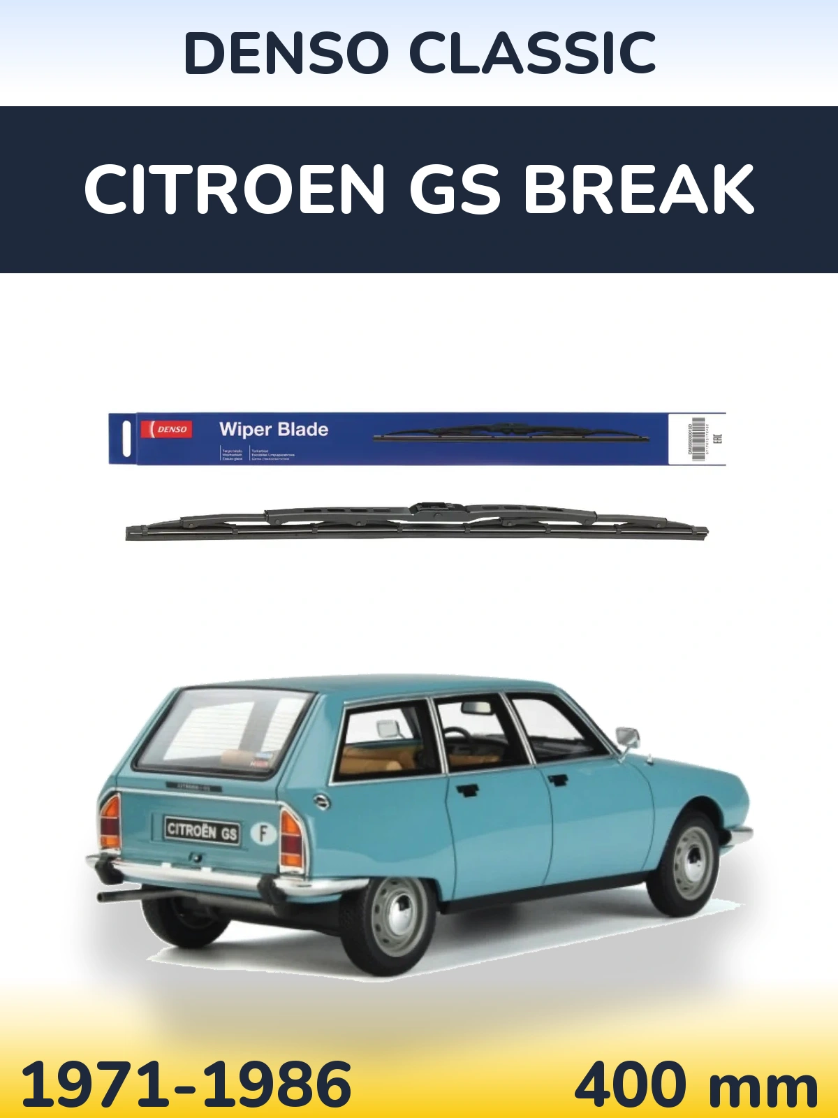 Задний дворник Denso Classic 400 мм для Citroen GS Break 1971-1986