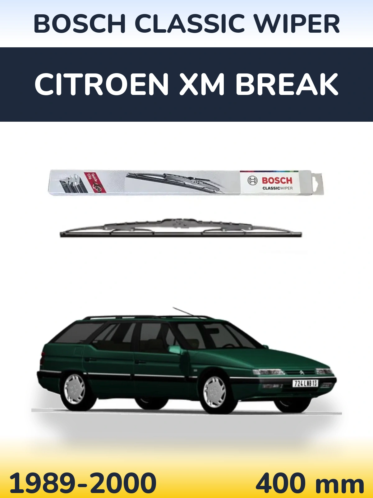 Задний дворник BOSCH Classic Wiper 400 мм для Citroen XM Break 1989-2000