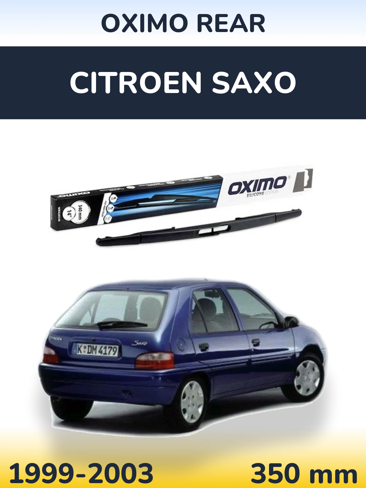 Rear wiper blade Oximo Rear 350 мм for Citroen Saxo 1999-2003