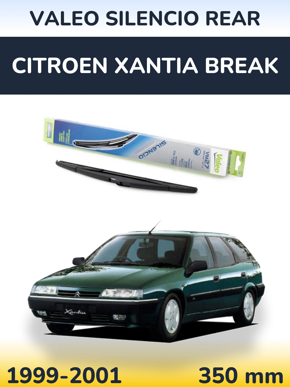 Rear wiper blade Valeo Silencio Rear 350 мм for Citroen Xantia Break 1999-2001