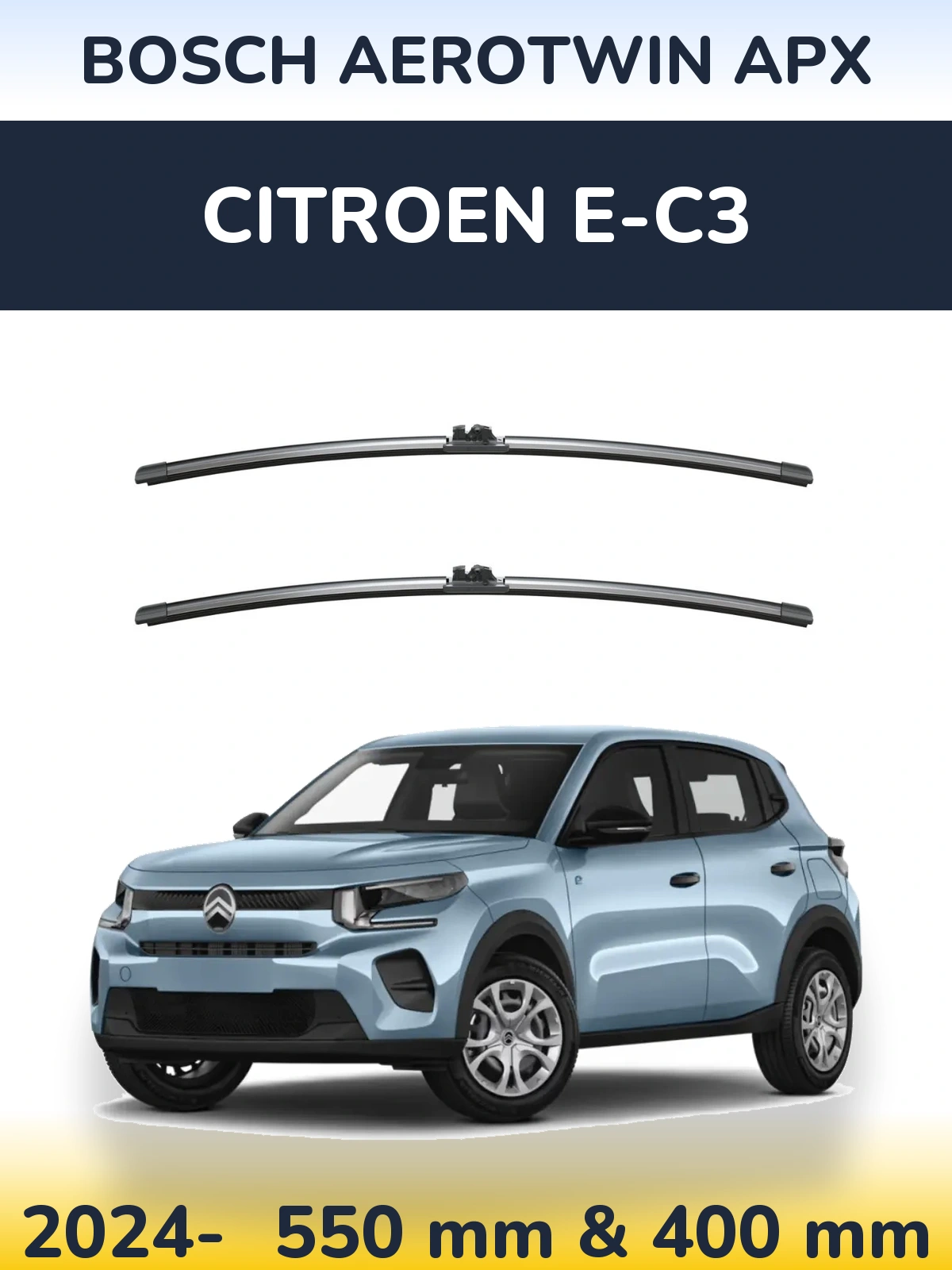 Комплект передніх щіток BOSCH AeroTwin APX 550 & 400 мм для Citroen e-C3 2024-2026