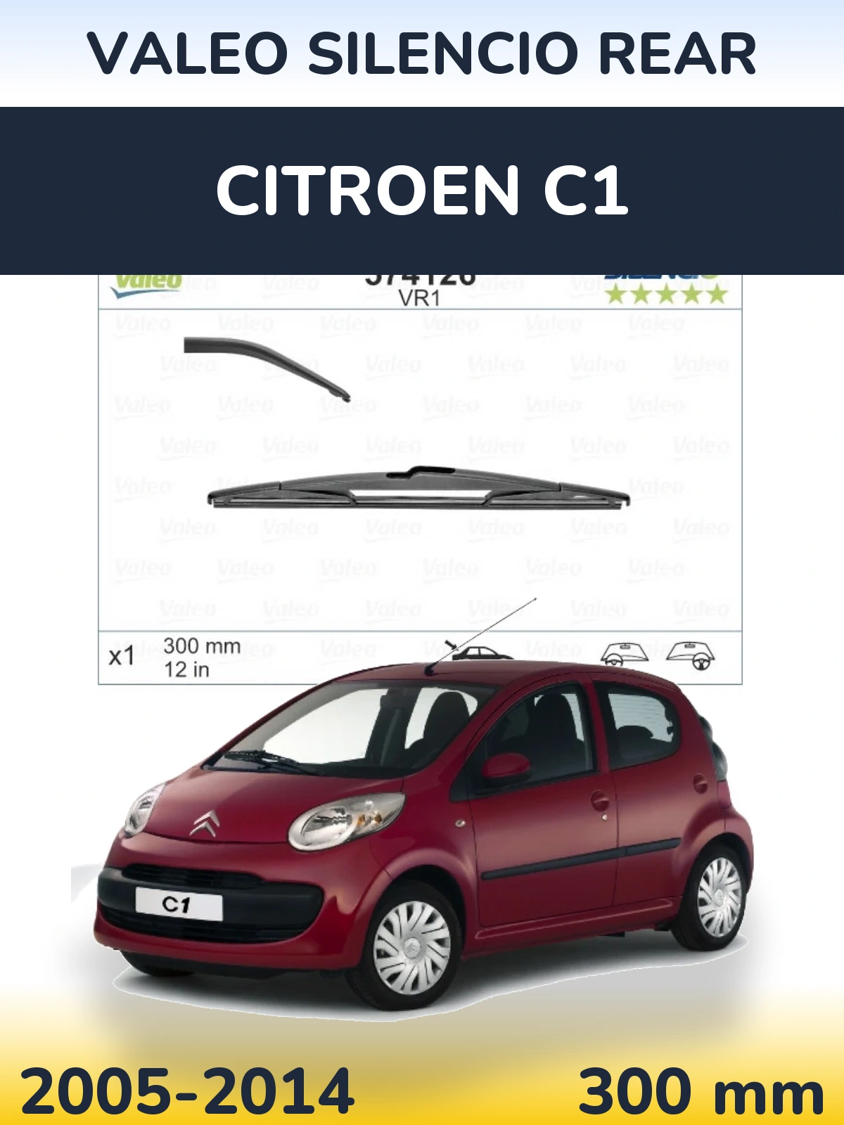 Tylna wycieraczka Valeo Silencio Rear 300 mm do Citroen C1 2005-2014