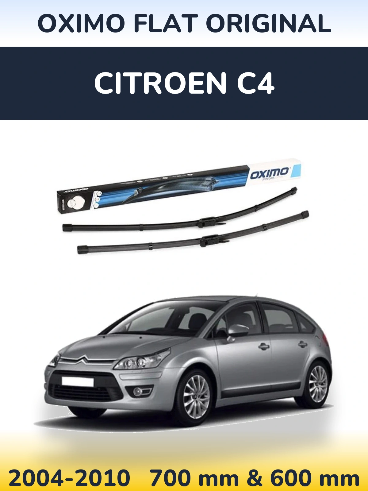 Front wiper blade set Oximo Flat Original 700 & 600 мм for Citroen C4 2004-2010