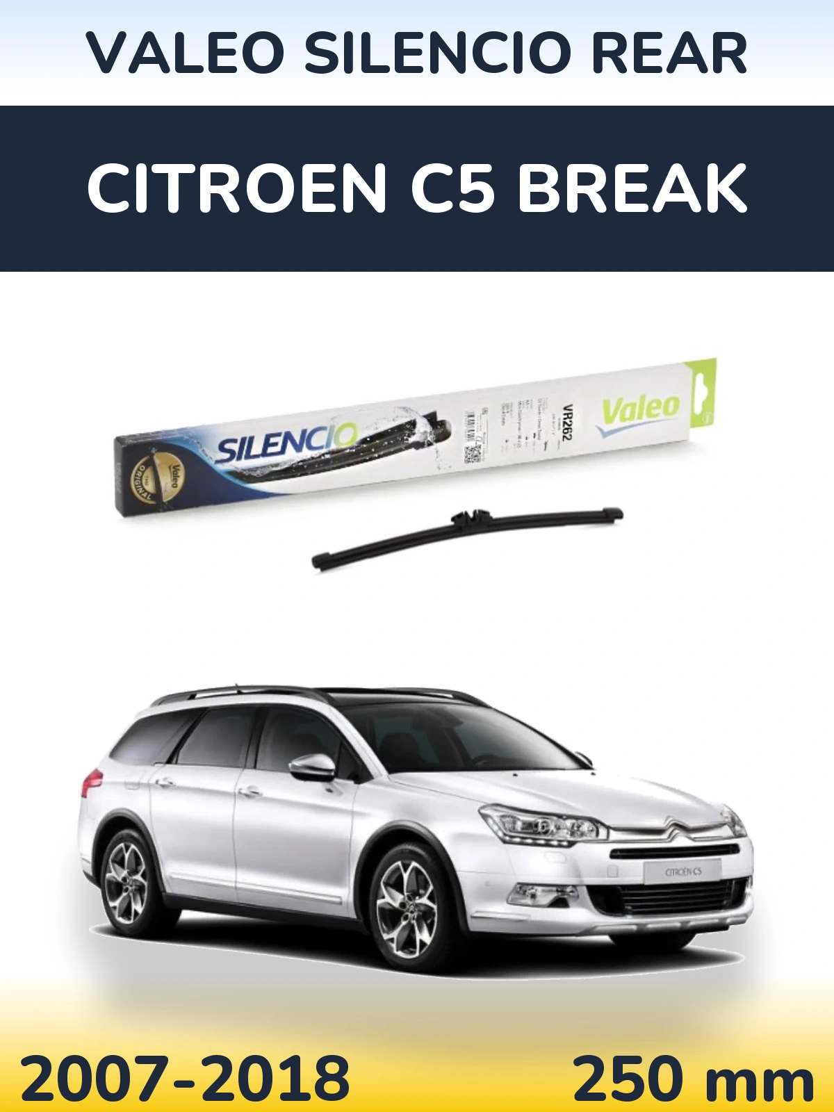 Rear wiper blade Valeo Silencio Rear 240 мм for Citroen C5 Break 2007-2018