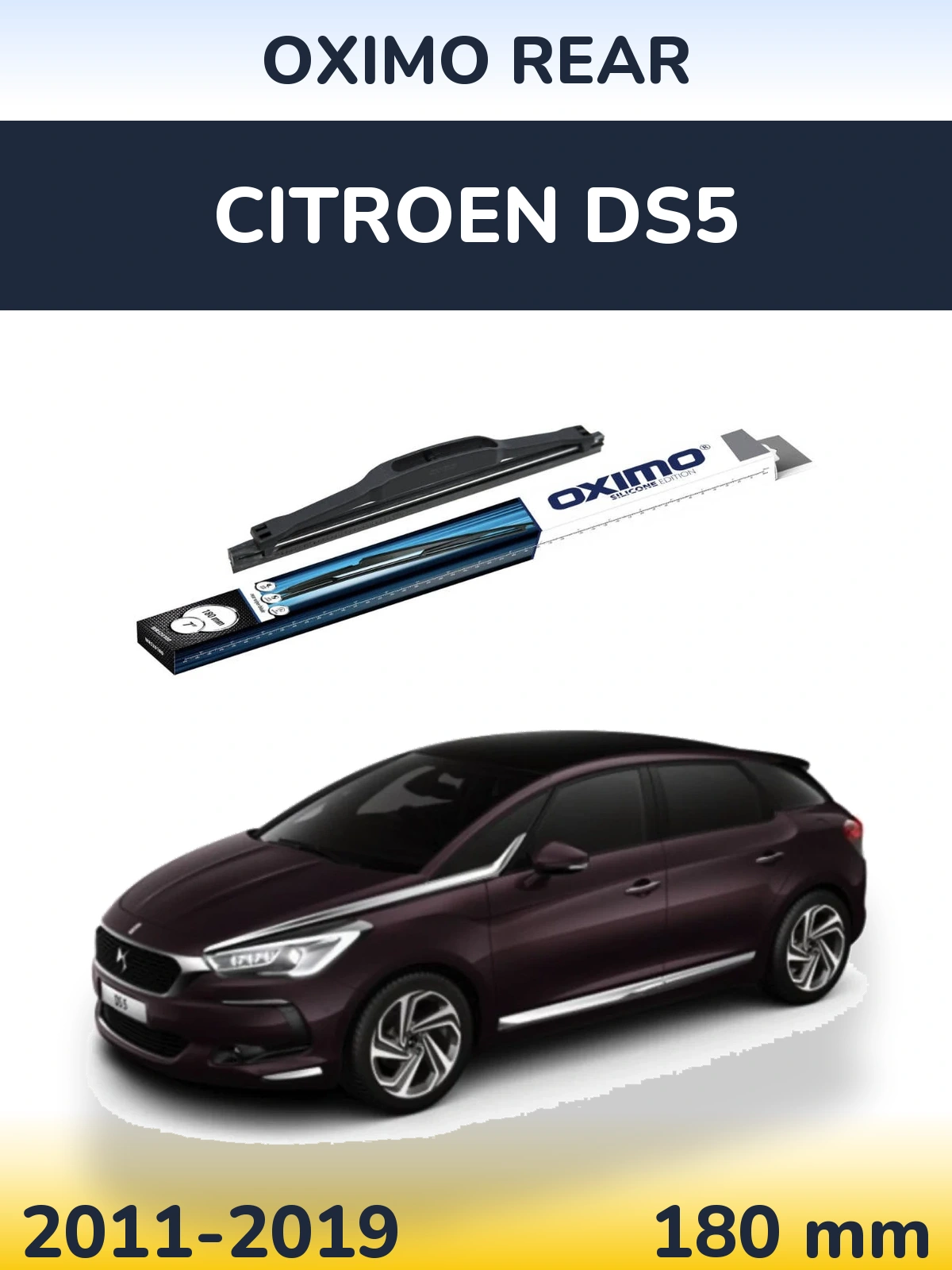 Rear wiper blade Oximo Rear 180 mm for Citroen DS5 2011-2019