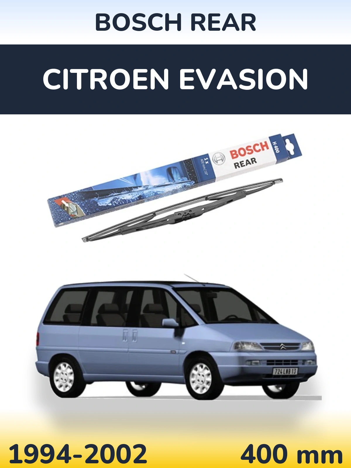 Rear wiper blade BOSCH Rear 400 mm for Citroen Evasion 1994-2002