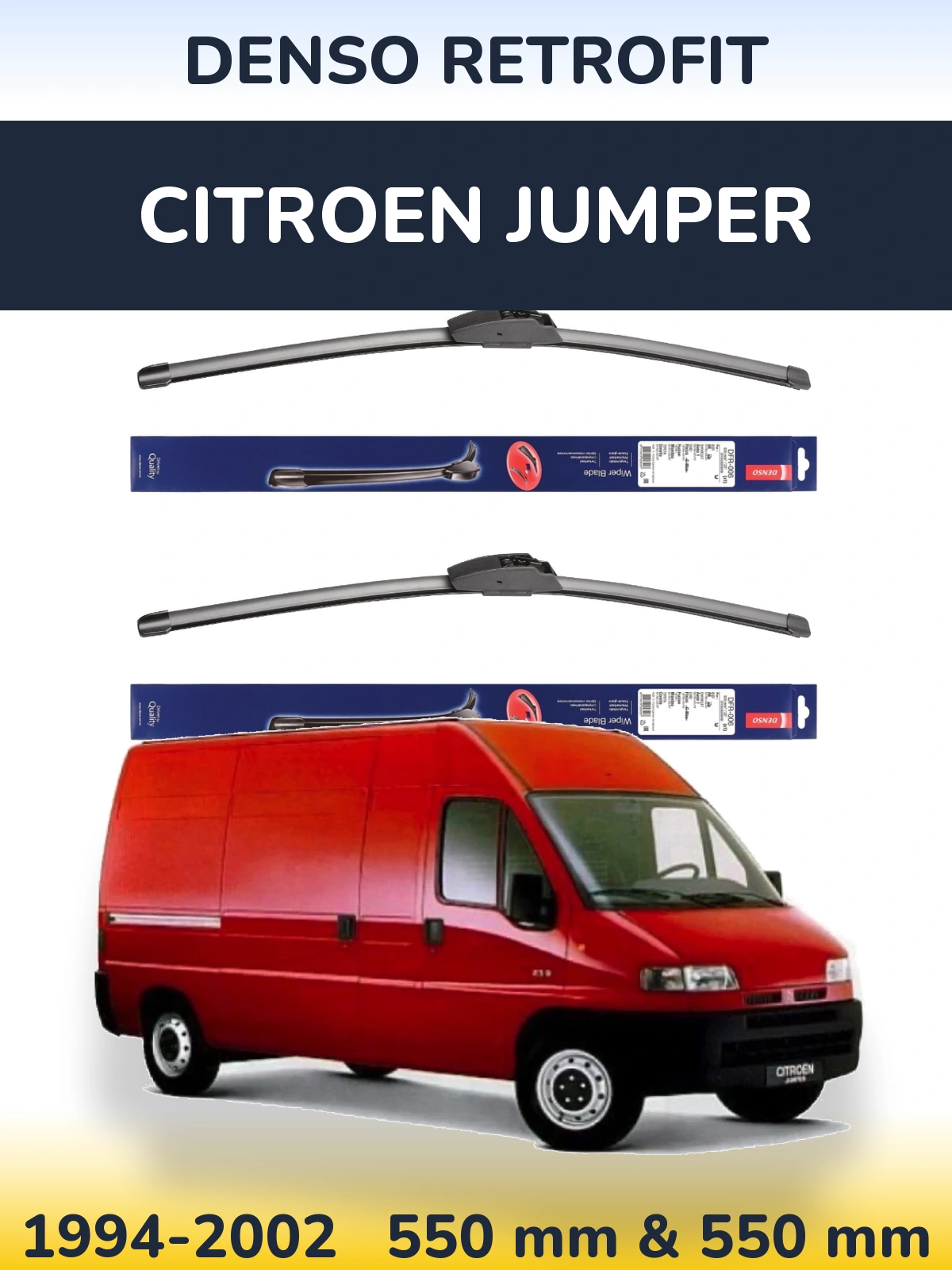 Front wiper blade set Denso Retrofit 550 & 550 мм for Citroen Jumper 1994-2002