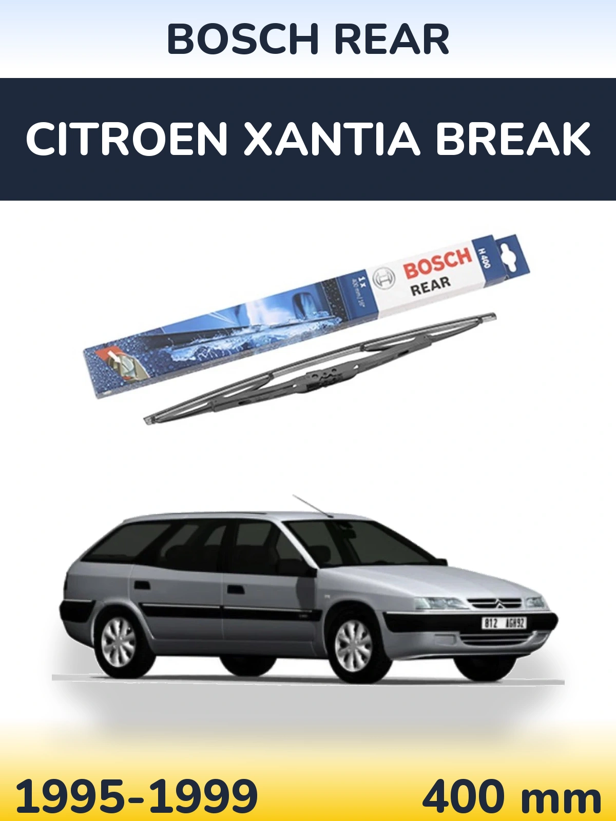 Rear wiper blade BOSCH Rear 400 мм for Citroen Xantia Break 1995-1999