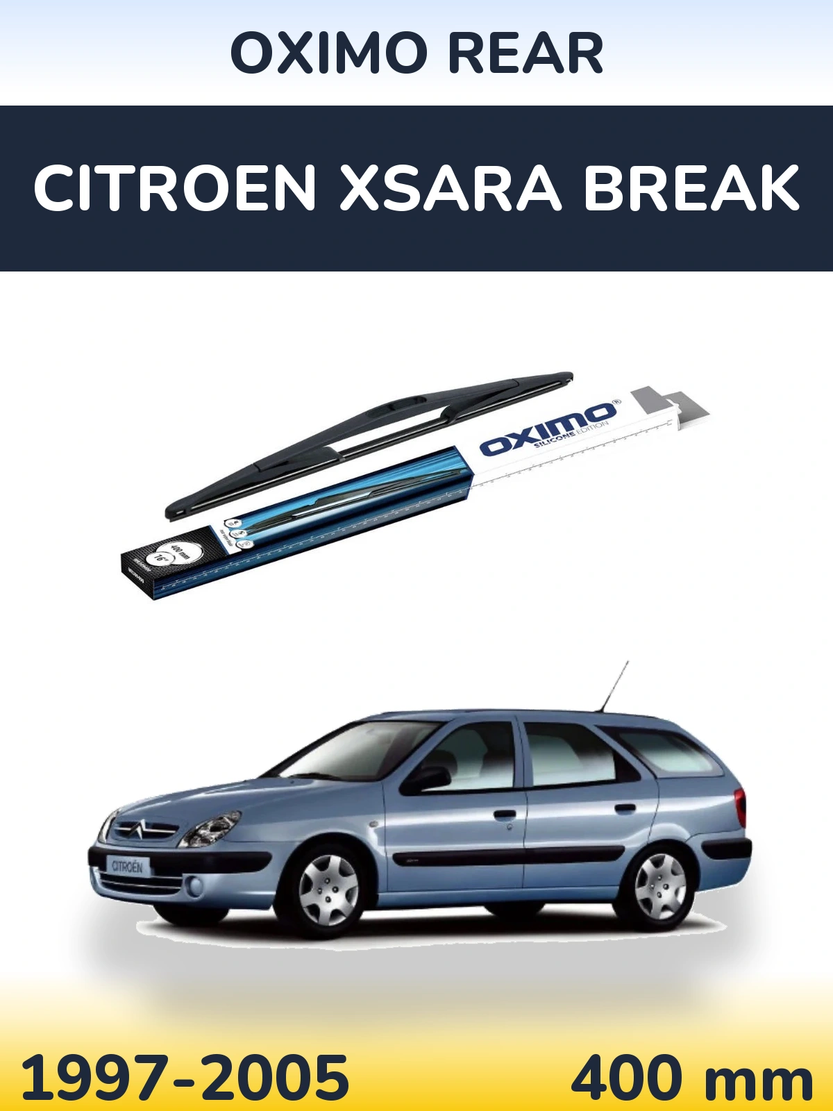 Rear wiper blade Oximo Rear 400 мм for Citroen Xsara Break 1997-2005