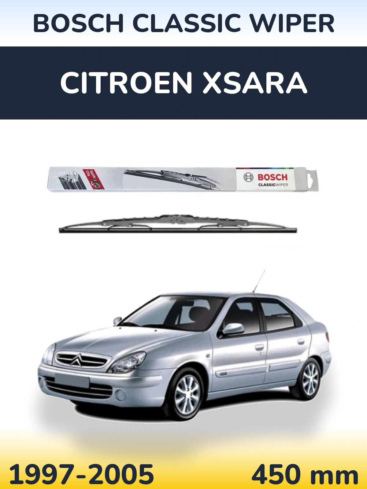 Rear wiper blade BOSCH Classic Wiper 450 мм for Citroen Xsara 1997-2005