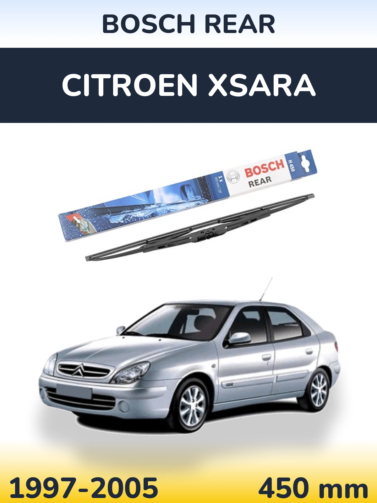 Rear wiper blade BOSCH Rear 450 mm for Citroen Xsara 1997-2005