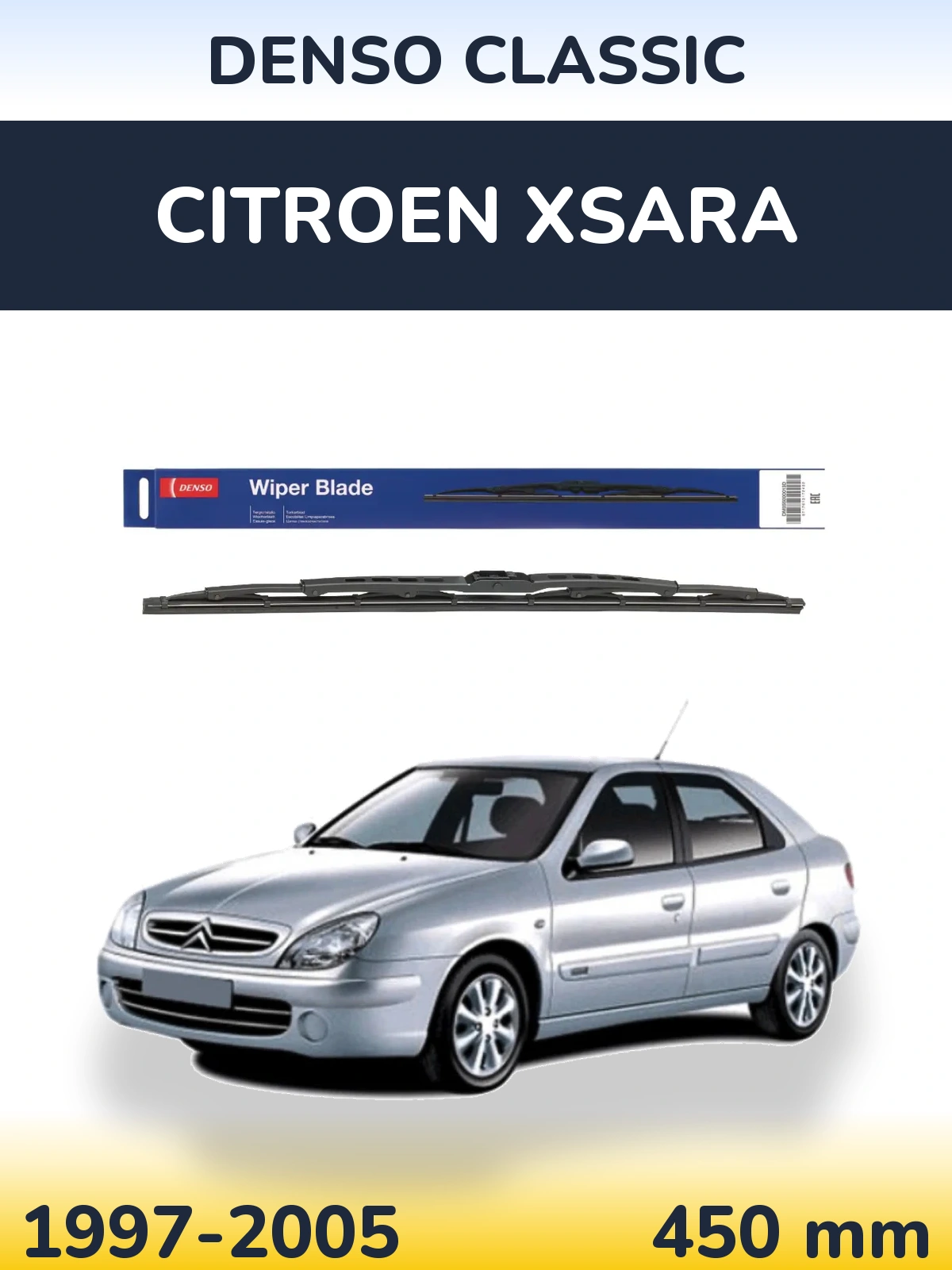 Rear wiper blade Denso Classic 450 mm for Citroen Xsara 1997-2005