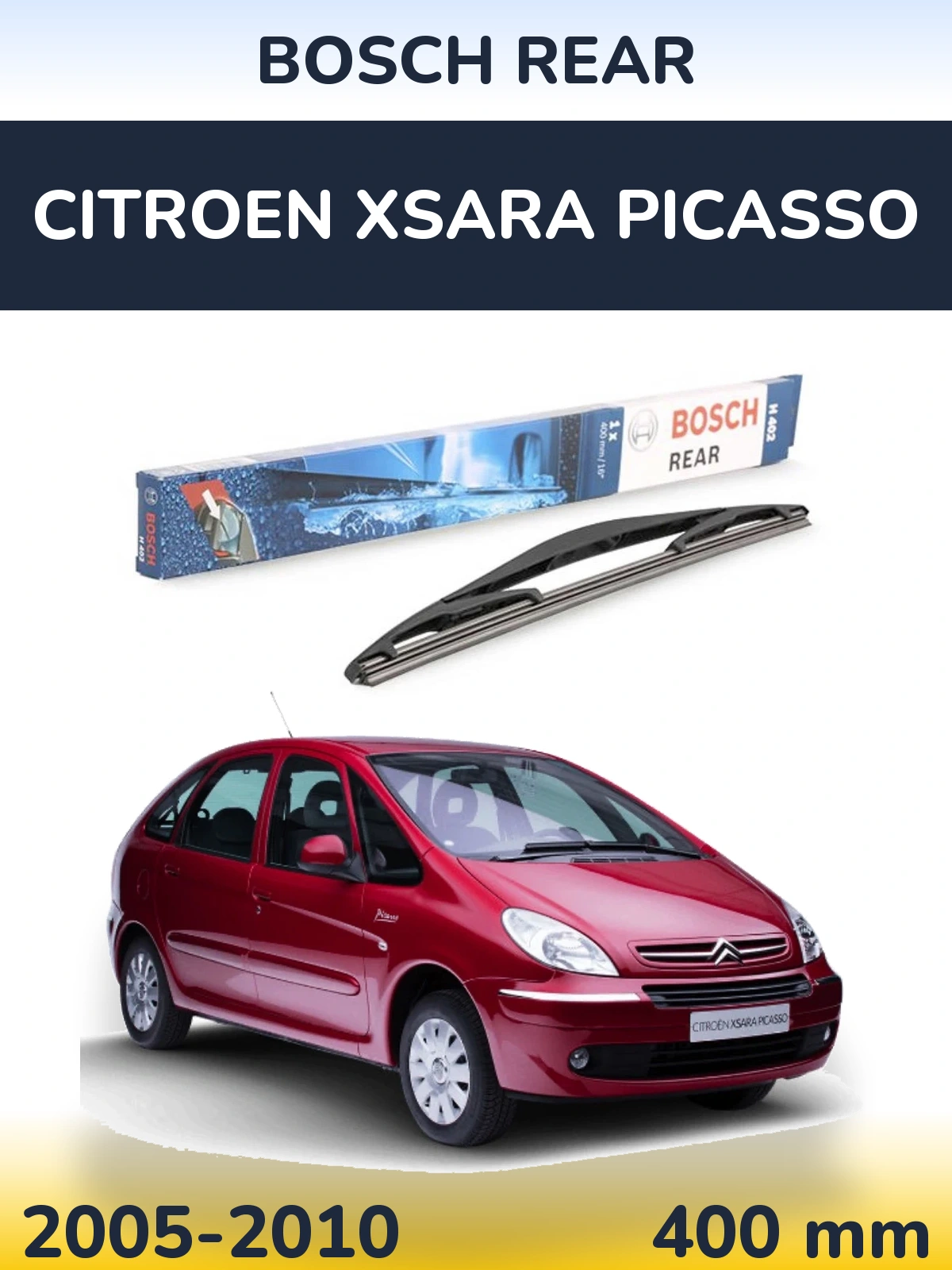 Rear wiper blade BOSCH Rear 400 мм for Citroen Xsara Picasso 2005-2010