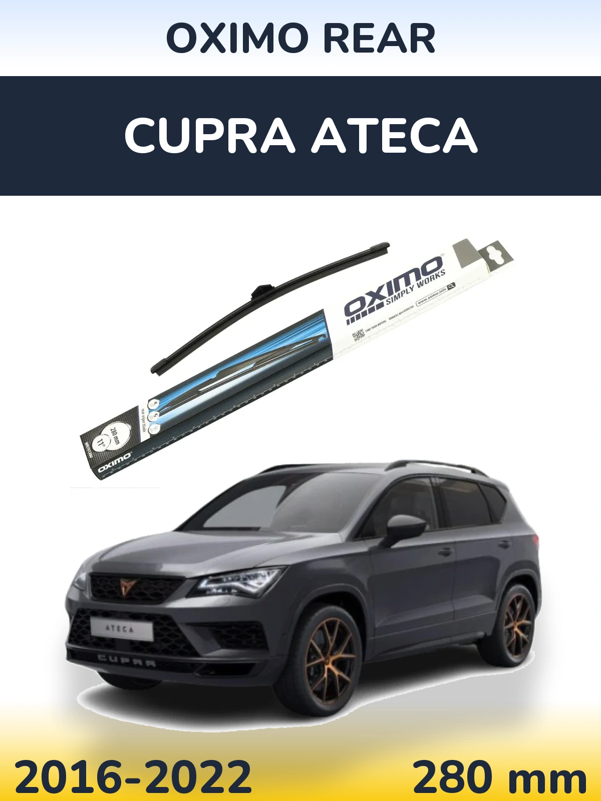 Rear wiper blade Oximo Rear 280 мм for Cupra Ateca 2016-2022