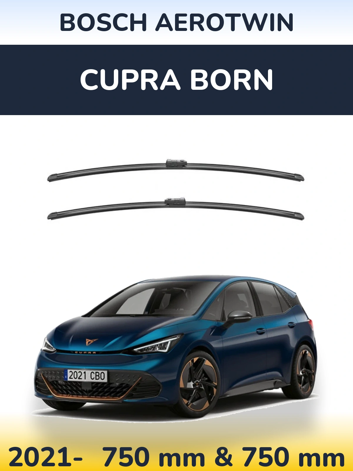Komplet przednich wycieraczek BOSCH AeroTwin 750 & 750 mm do Cupra Born 2021-2026