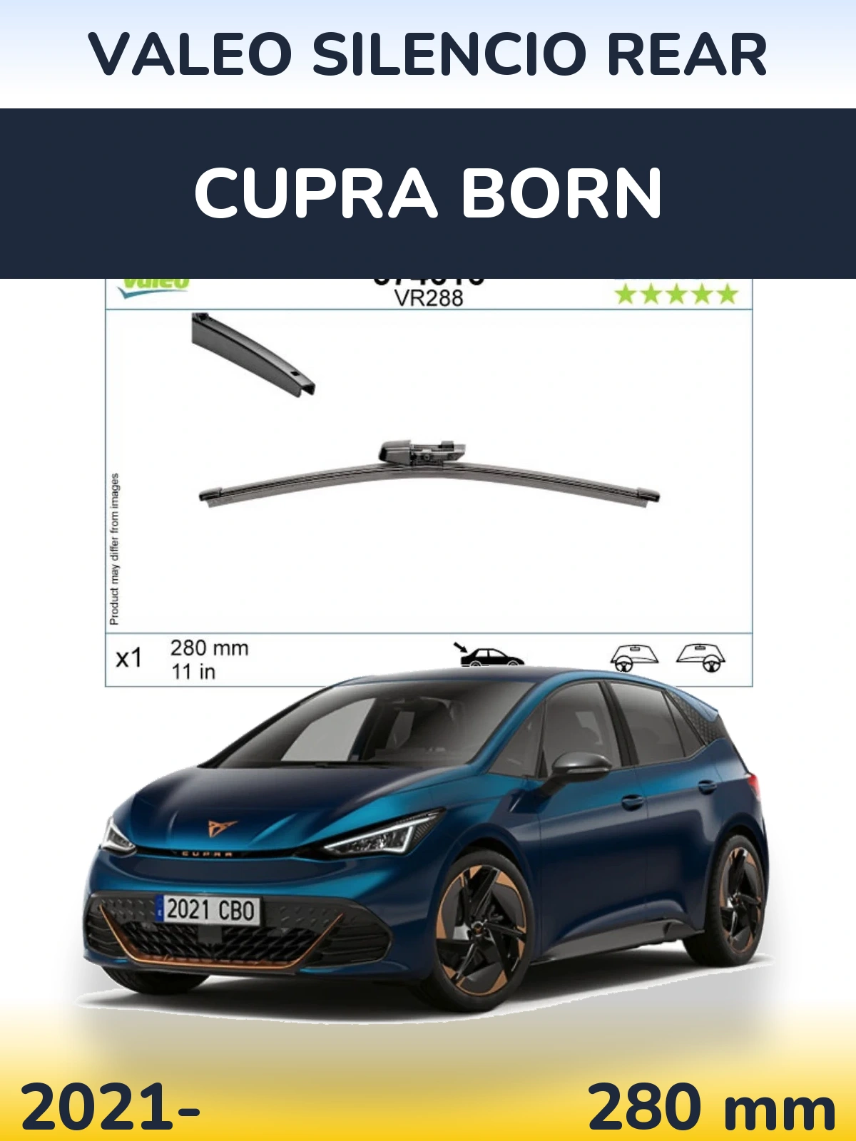Задний дворник Valeo Silencio Rear 280 мм для Cupra Born 2021-2026