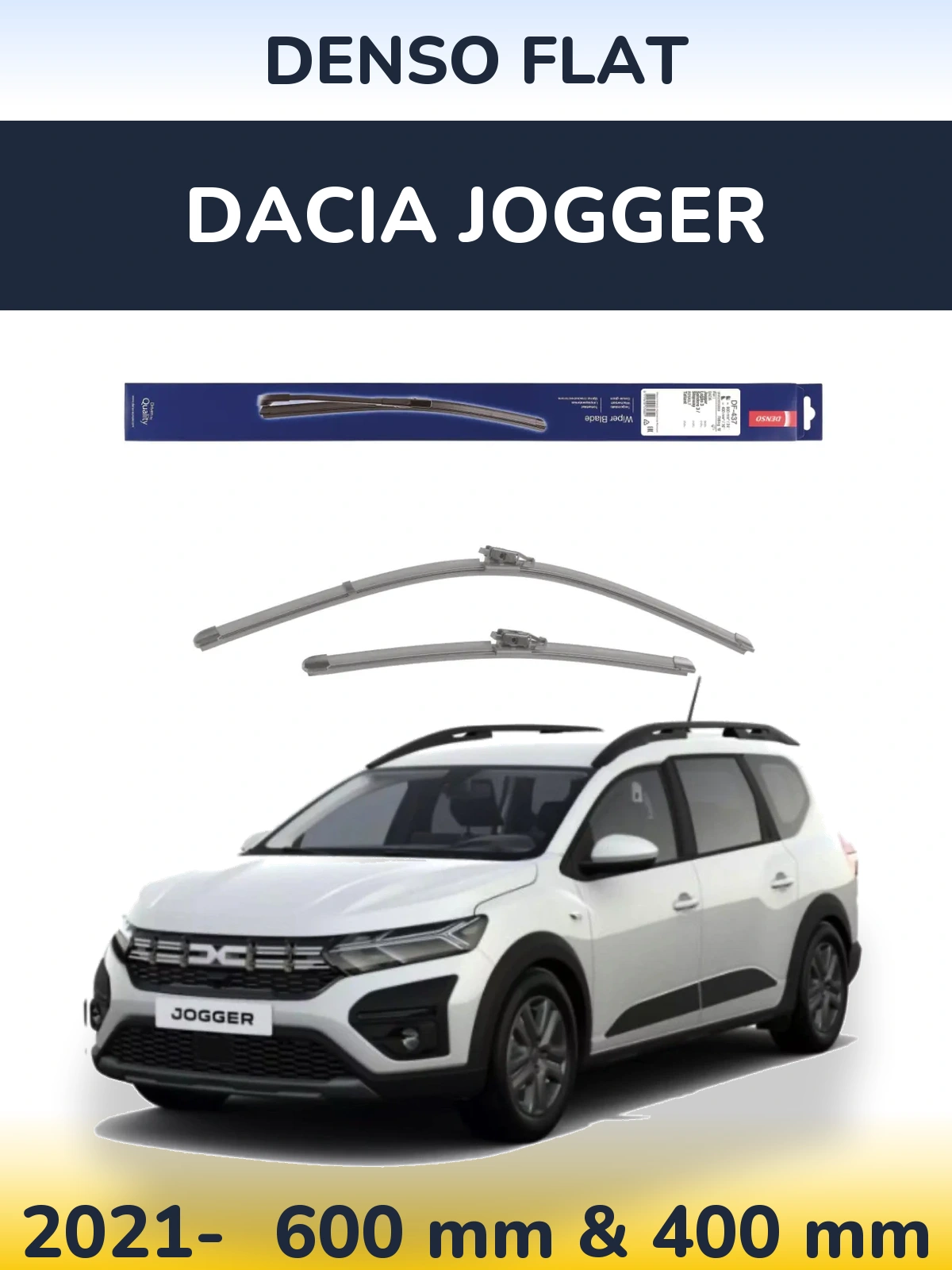Комплект передних дворников Denso Flat 600 & 400 мм для Dacia Jogger 2021-2026