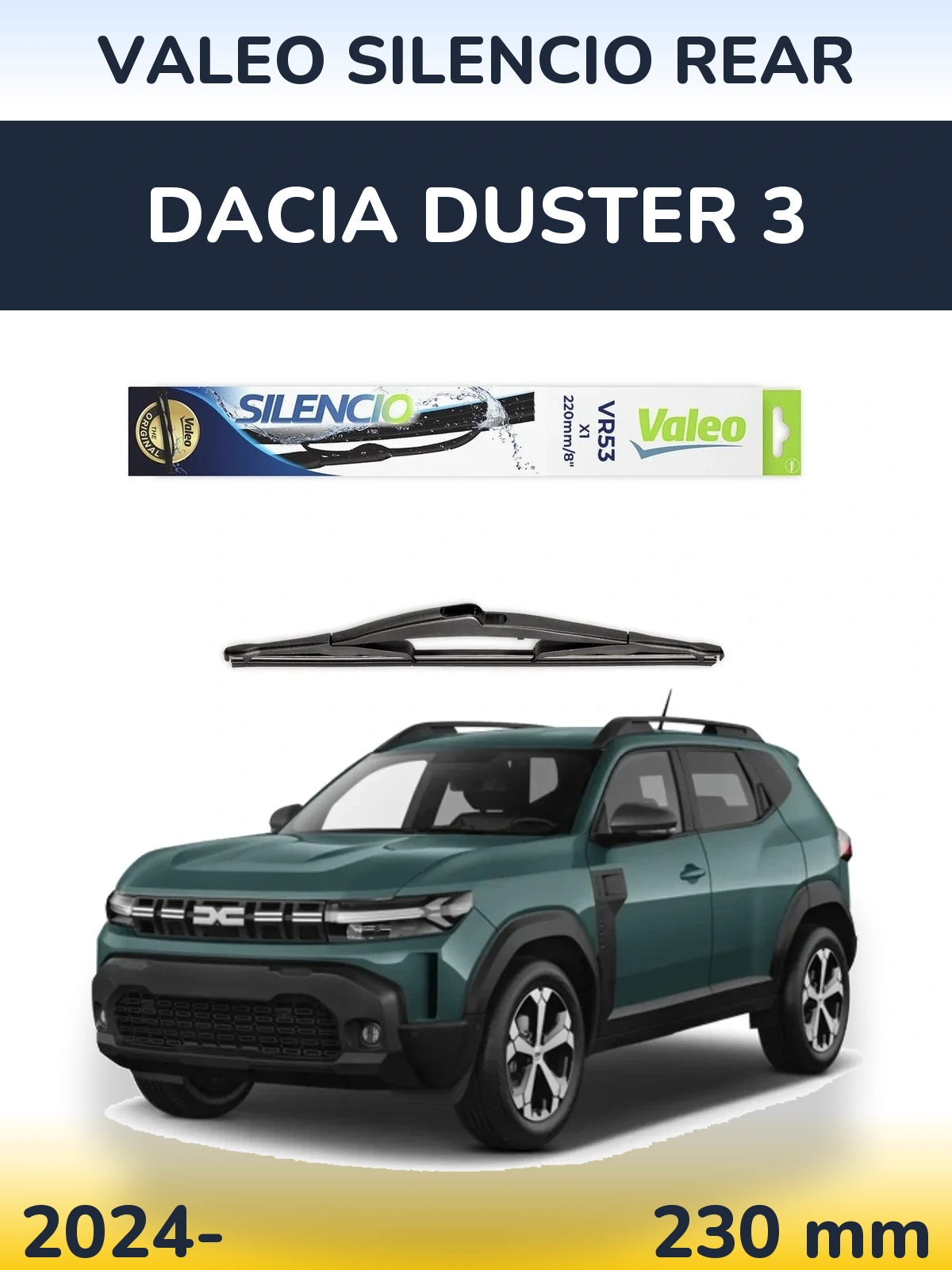 Задний дворник Valeo Silencio Rear 230 мм для Dacia Duster 3 2024-2026